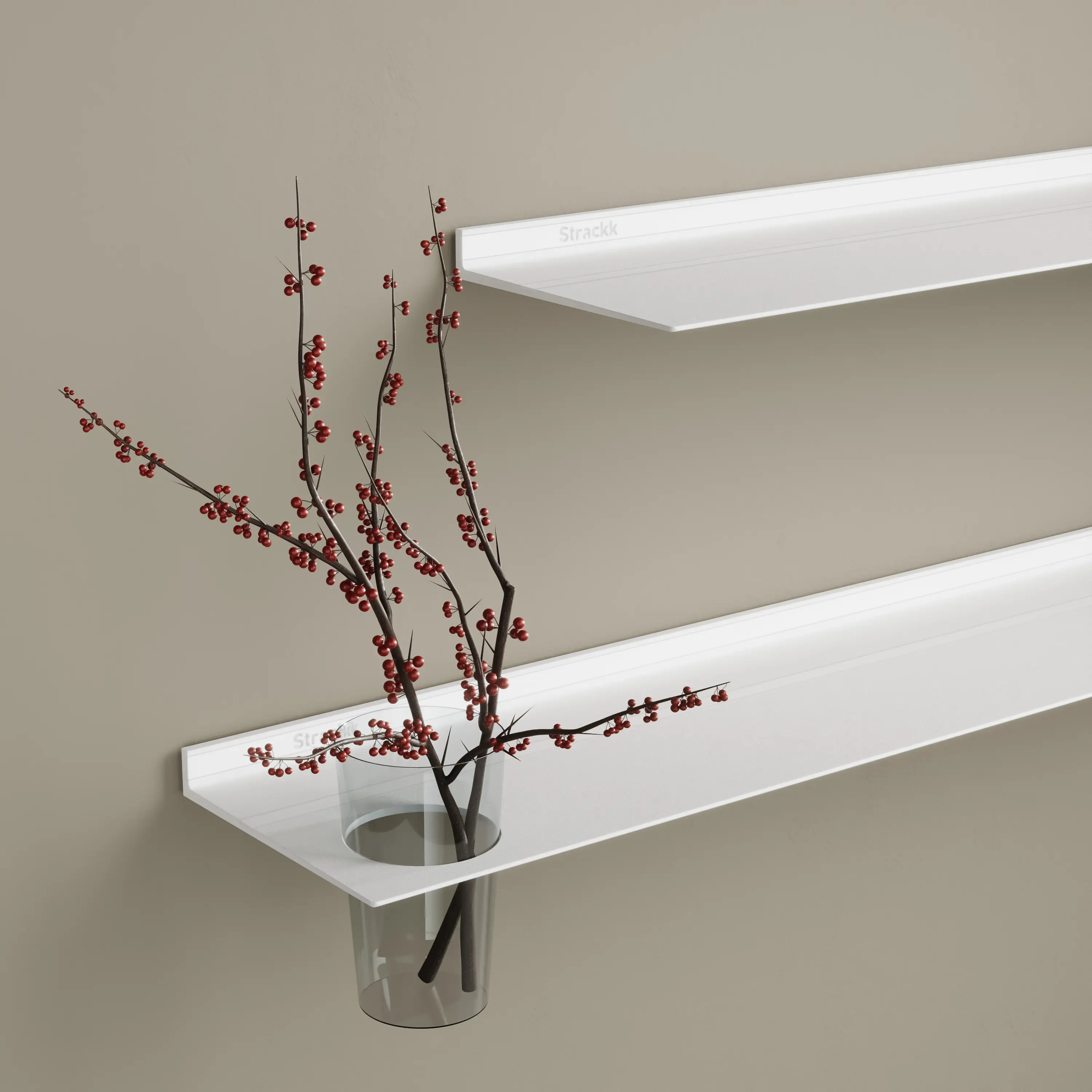 Strackk - Wall shelf with vase | White RAL9016