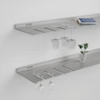 Wall shelf with wine glass rack | Aluminium