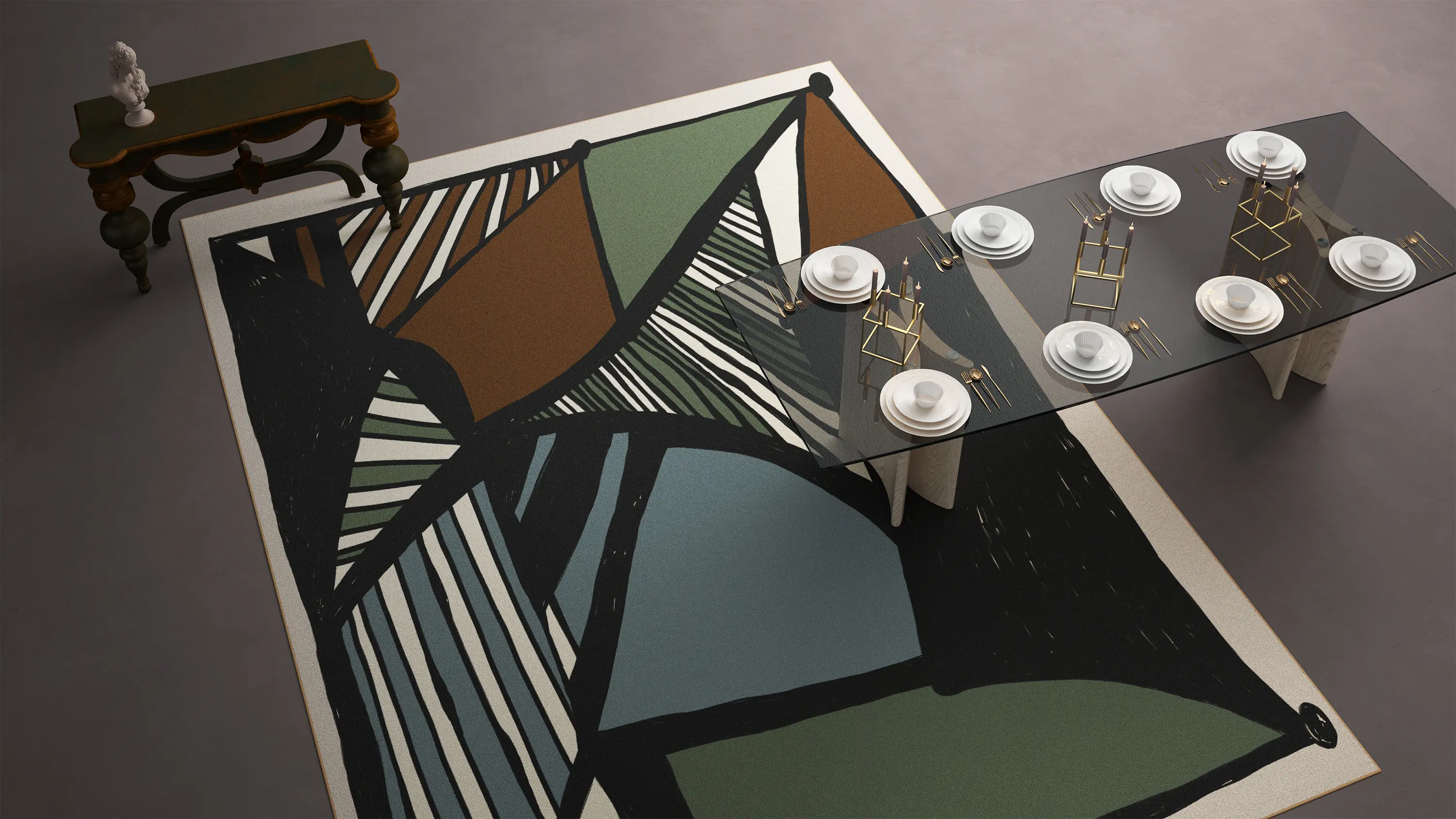 YO2 - Rhythm and Lines (Rugs) | RL3.01.1 | Ø 350 cm