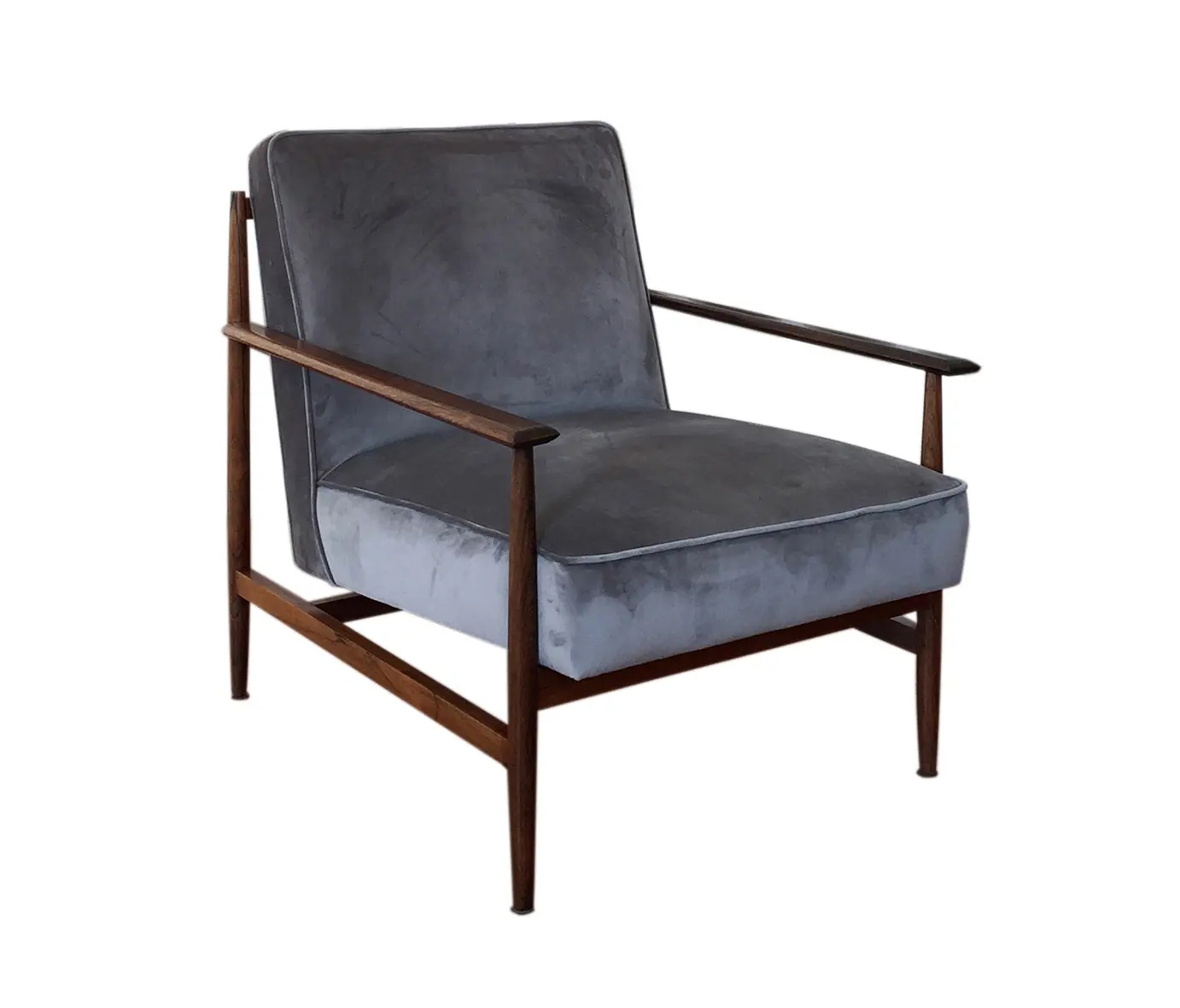 mg12 - Fauteuil Gaia en velours gris