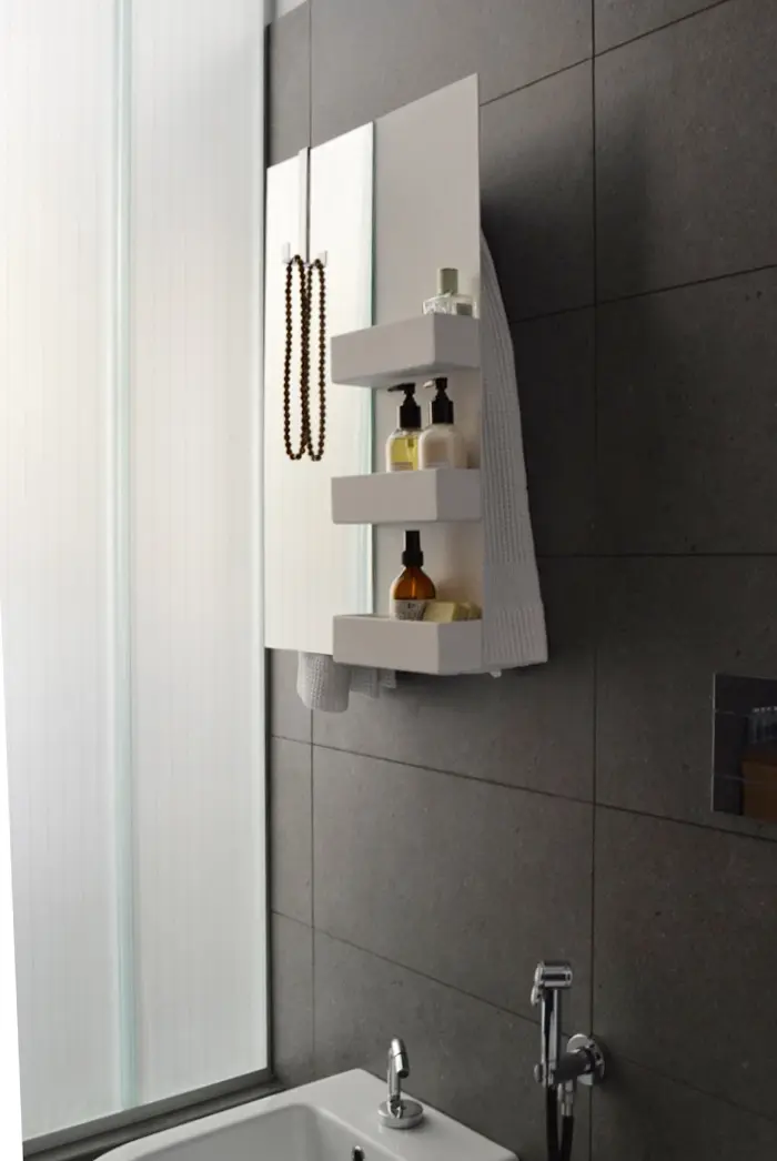 mg12 - Geometrici towel warmer rectangle & shelves mirror