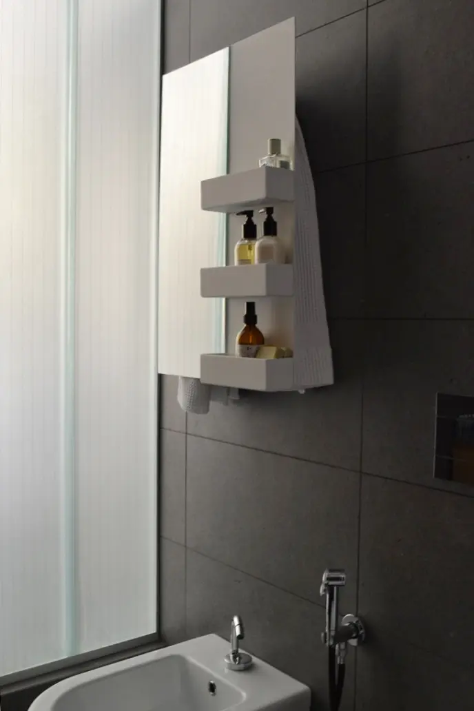 mg12 - Geometrici towel warmer rectangle & shelves mirror