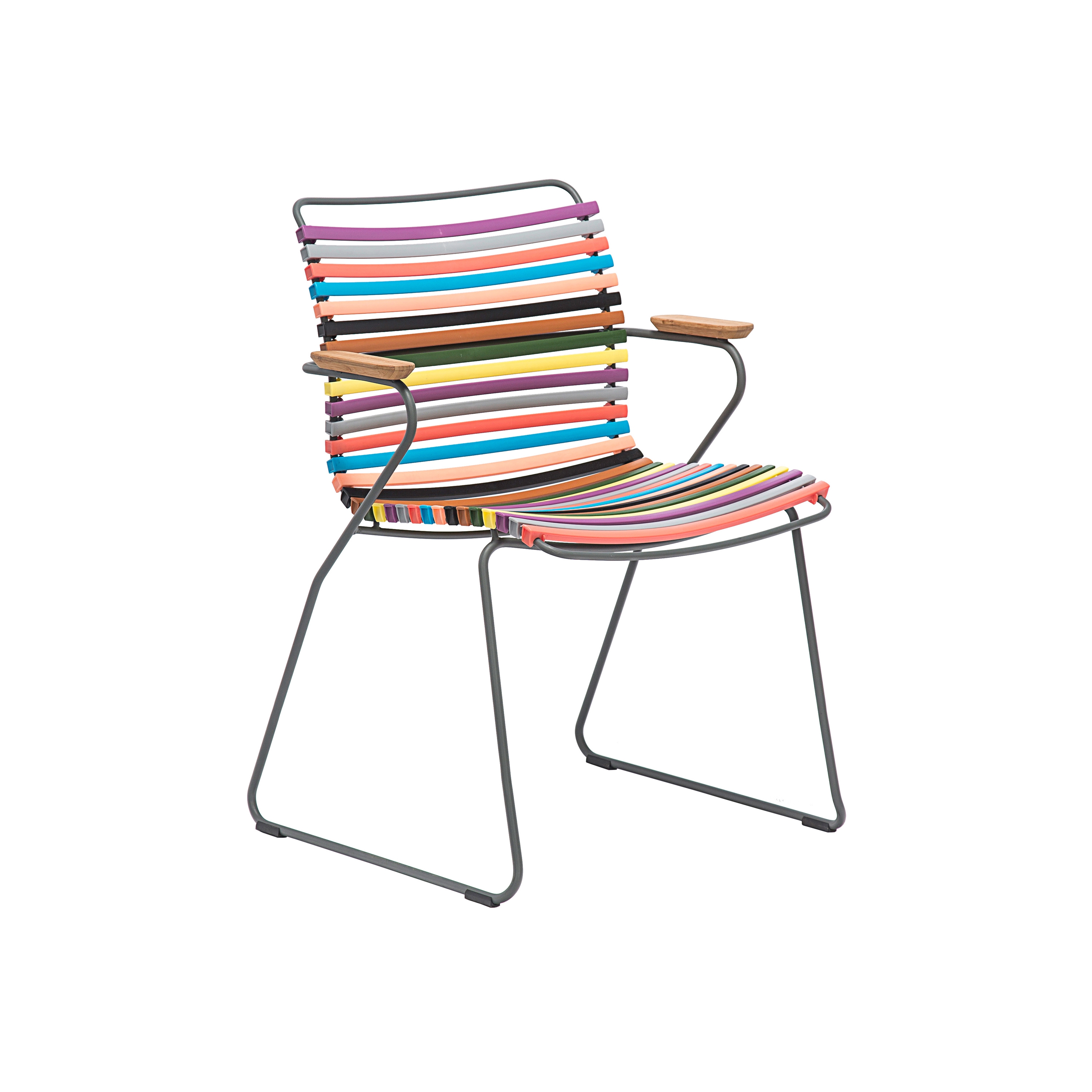 CLICK | Dining Chair Multi Color 1 with Bamboo armrests