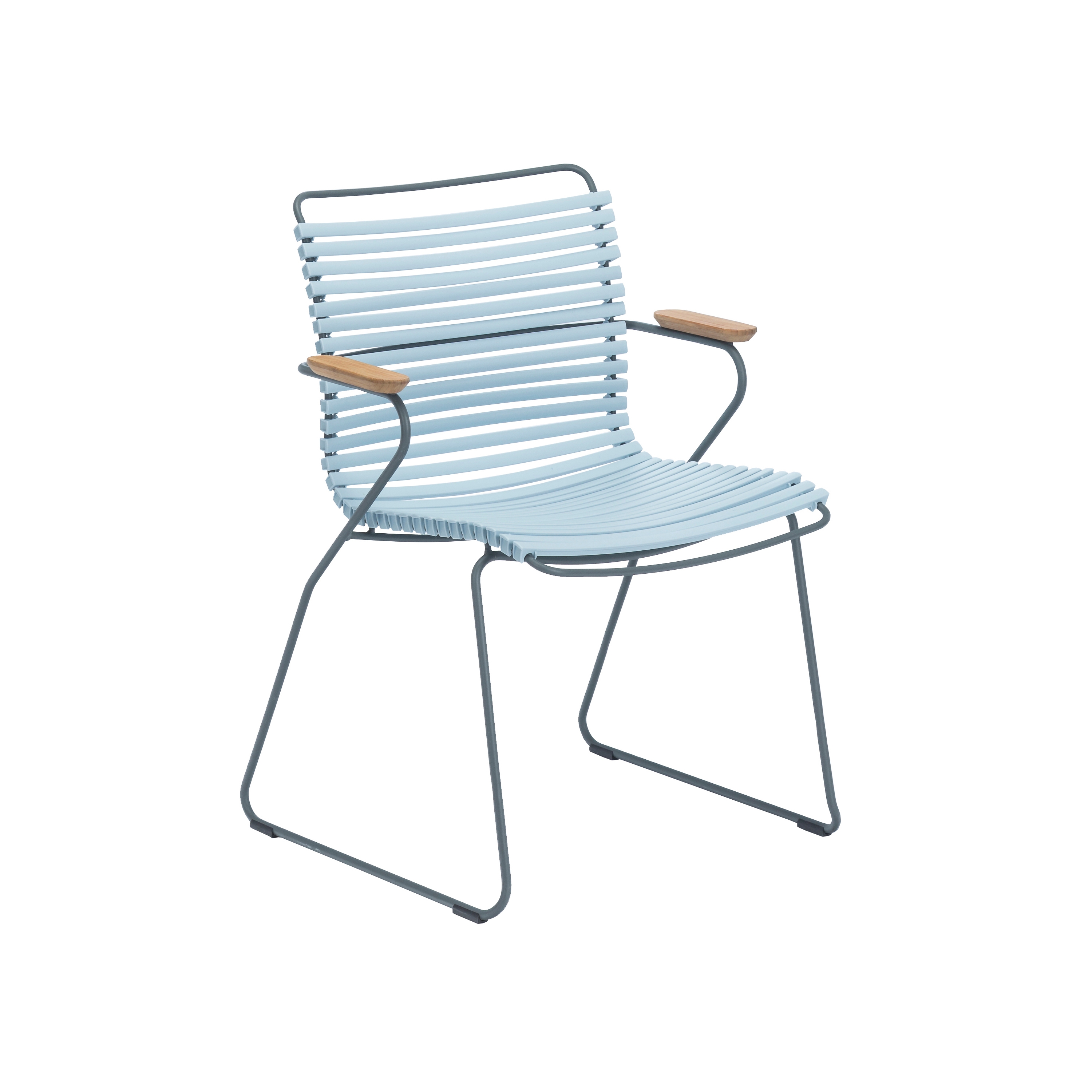 CLICK | Dining Chair Dusty Light Blue with Bamboo armrests