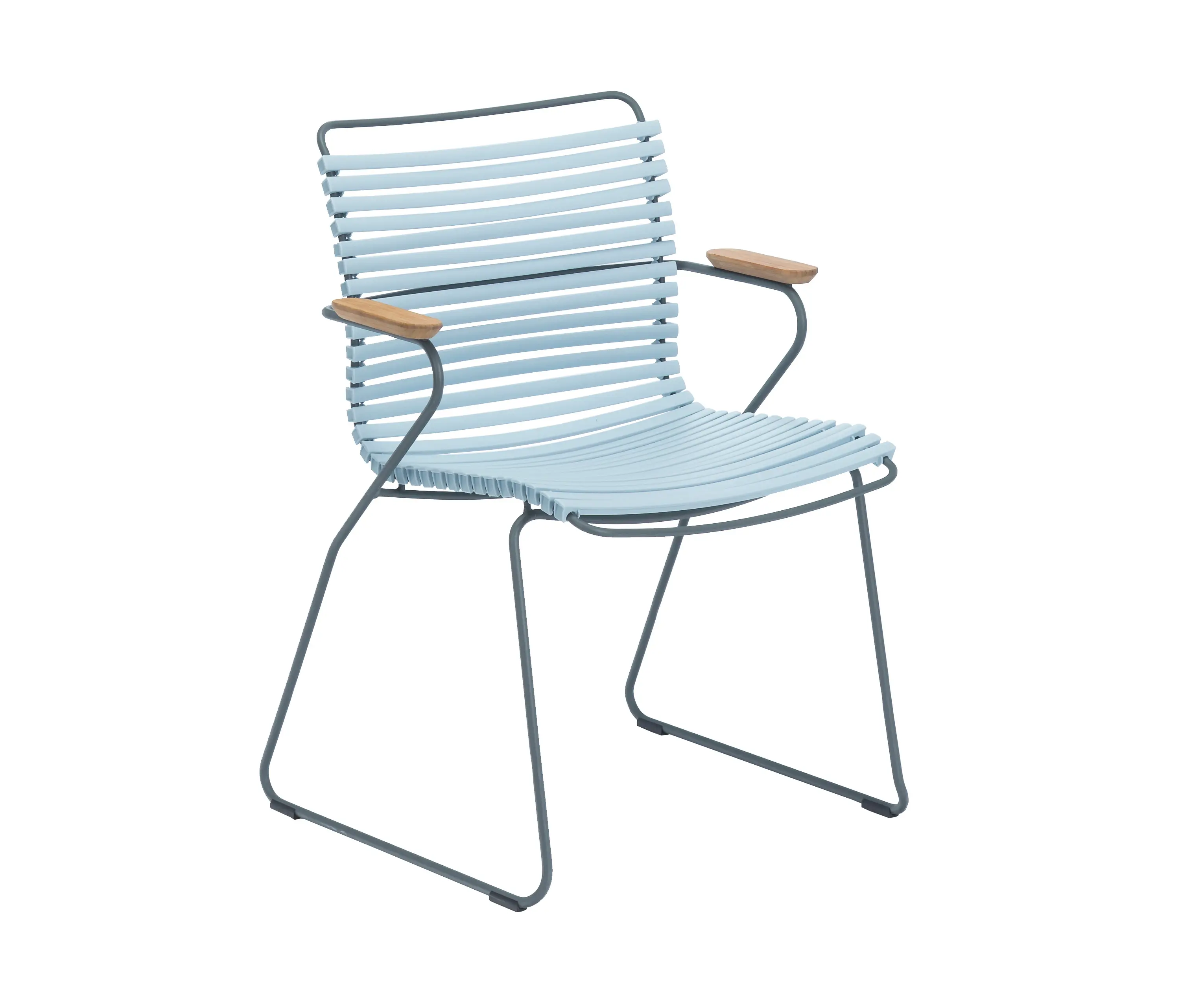 HOUE - CLICK | Dining Chair Dusty Light Blue with Bamboo armrests