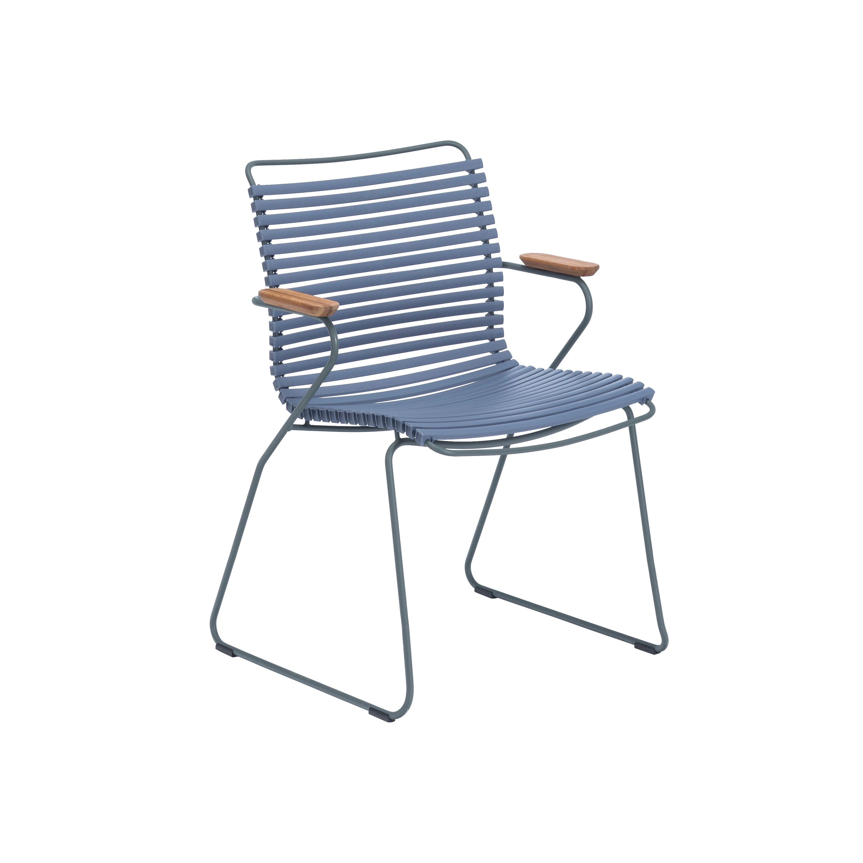 CLICK | Dining Chair Pigeon Blue with Bamboo armrests