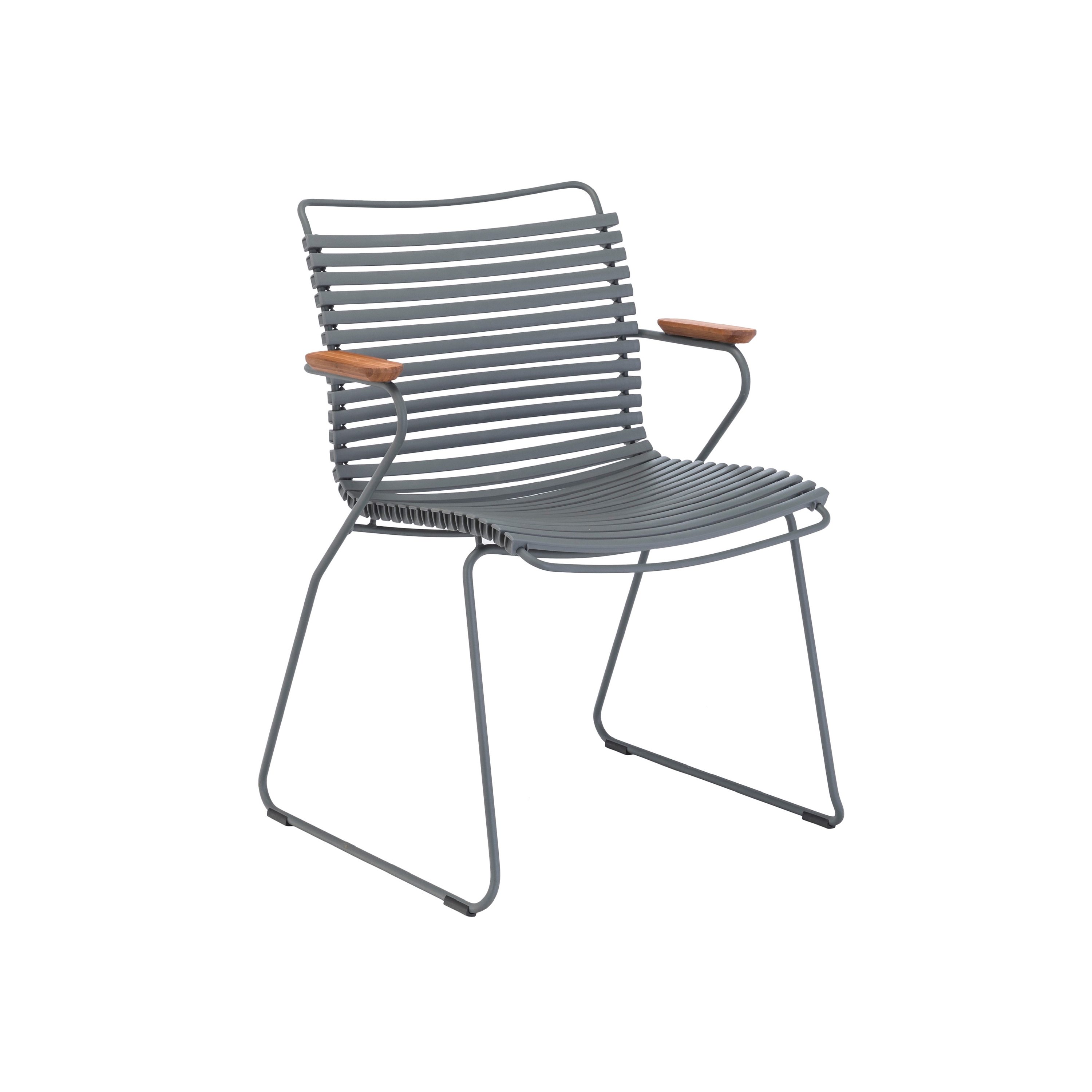 CLICK | Dining Chair Dark Grey with Bamboo armrests