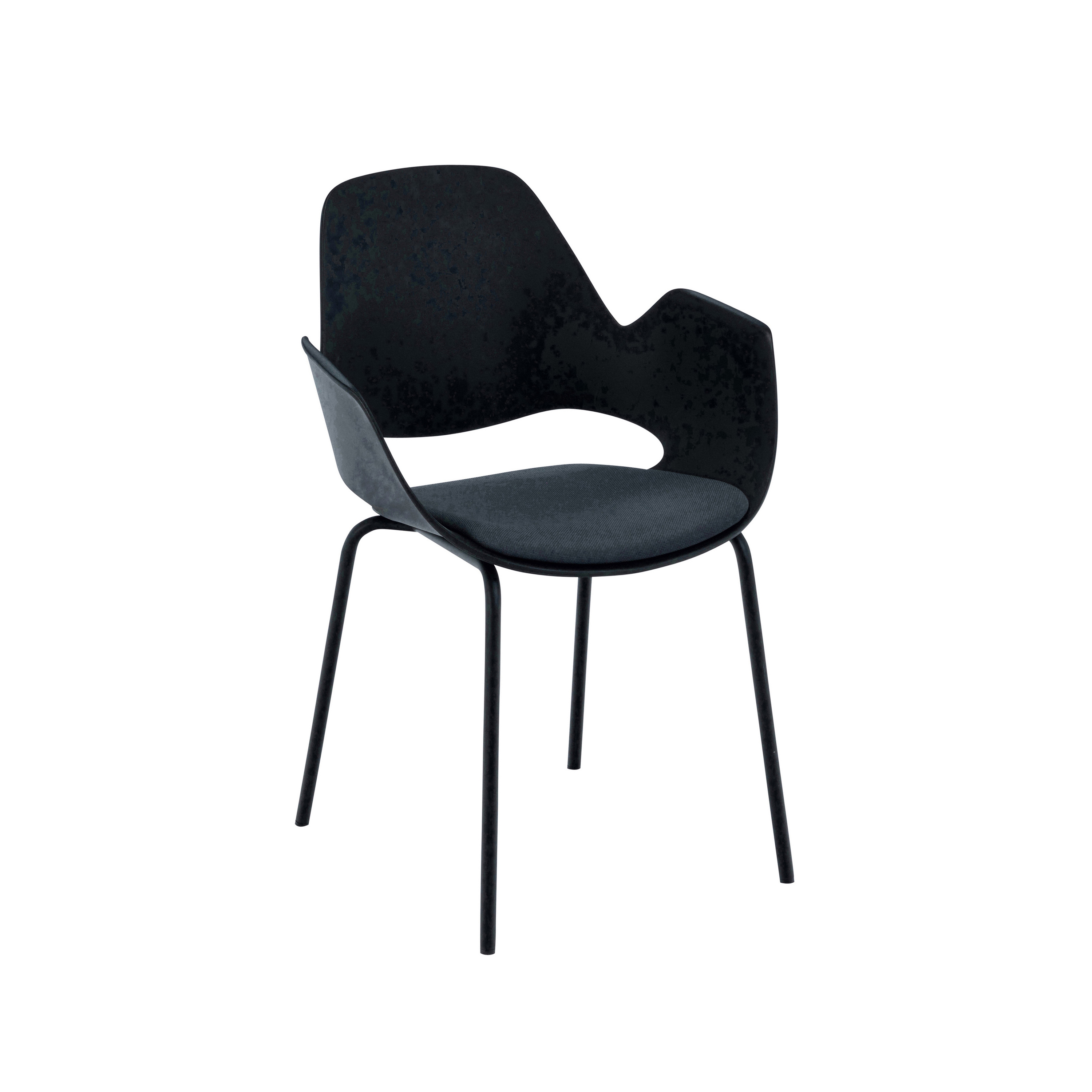 FALK | Dining Armchair - Metal legs Carbon Grey seat