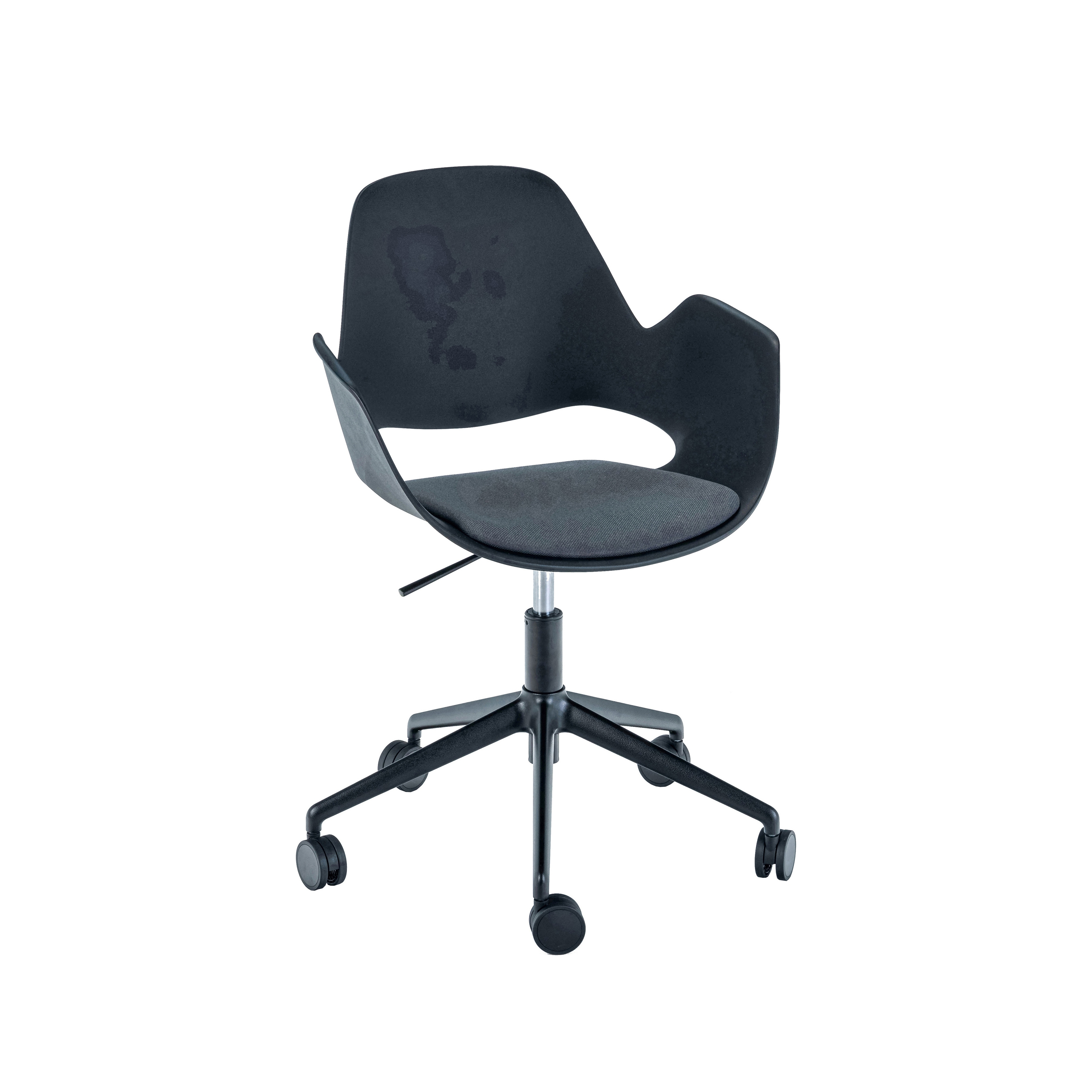 FALK | Dining Armchair - Five star base w/ castors Dark Grey seat