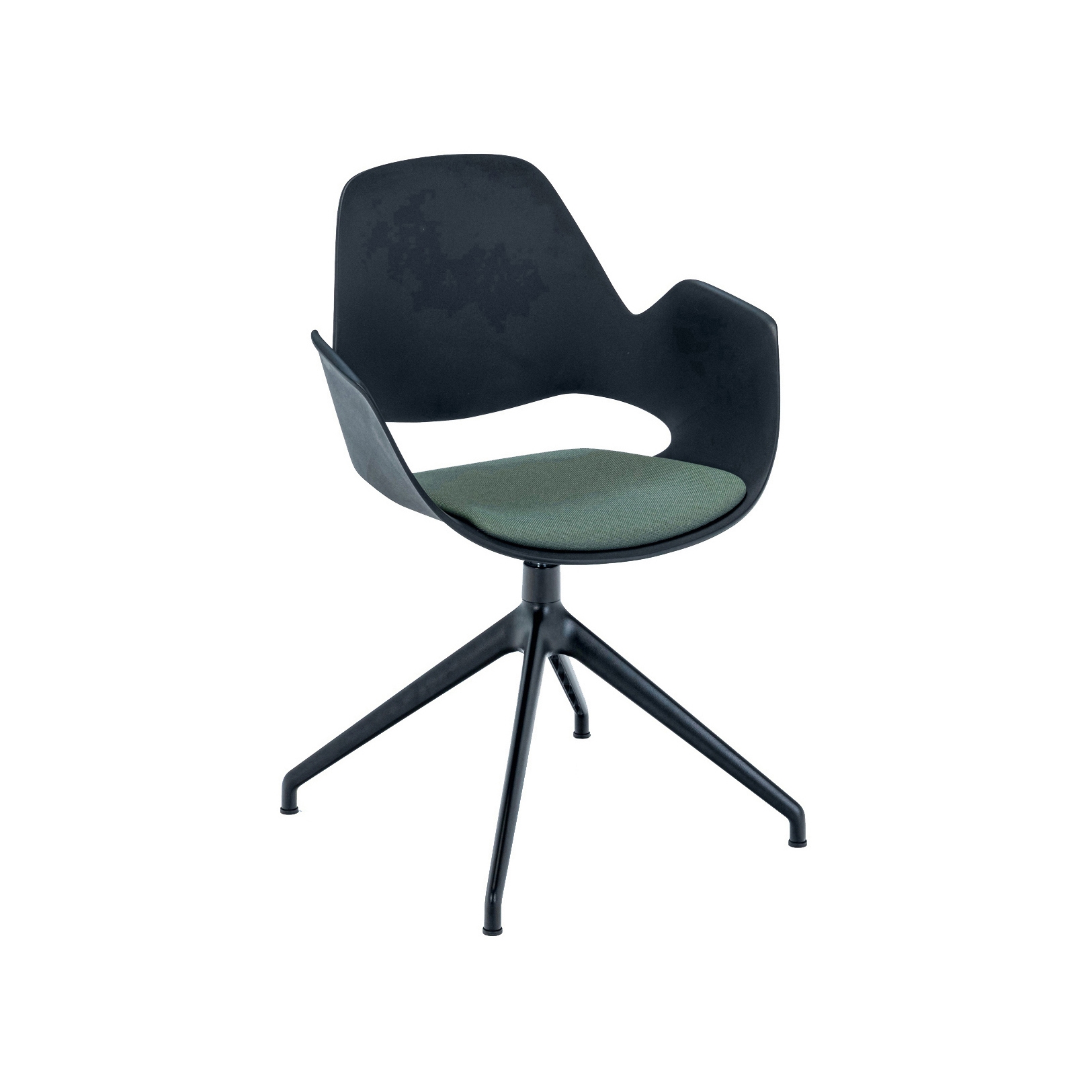 FALK | Dining Armchair - Four star swivel base Dark Green seat