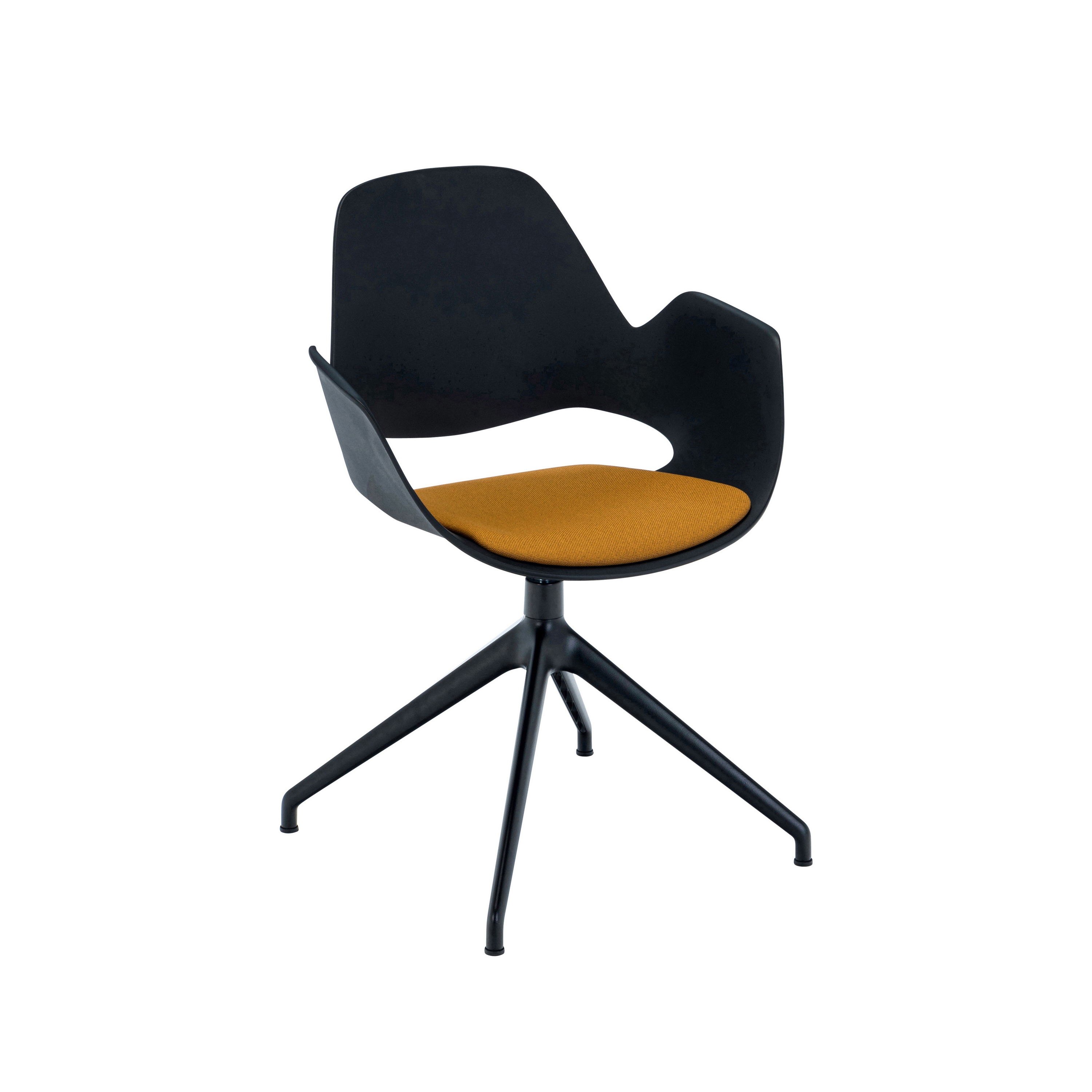 Afficher le produit FALK | Dining Armchair - Four star swivel base Dark Yellow seat du fabricant HOUE