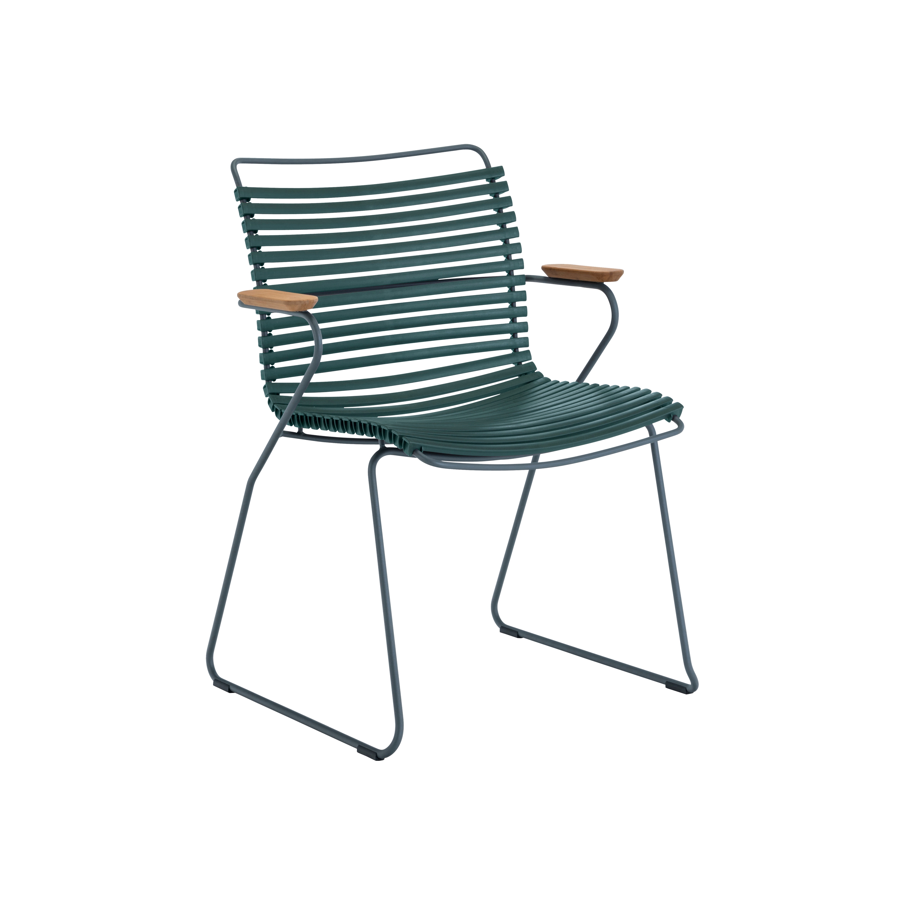 CLICK | Dining Chair Pine Green with Bamboo armrests