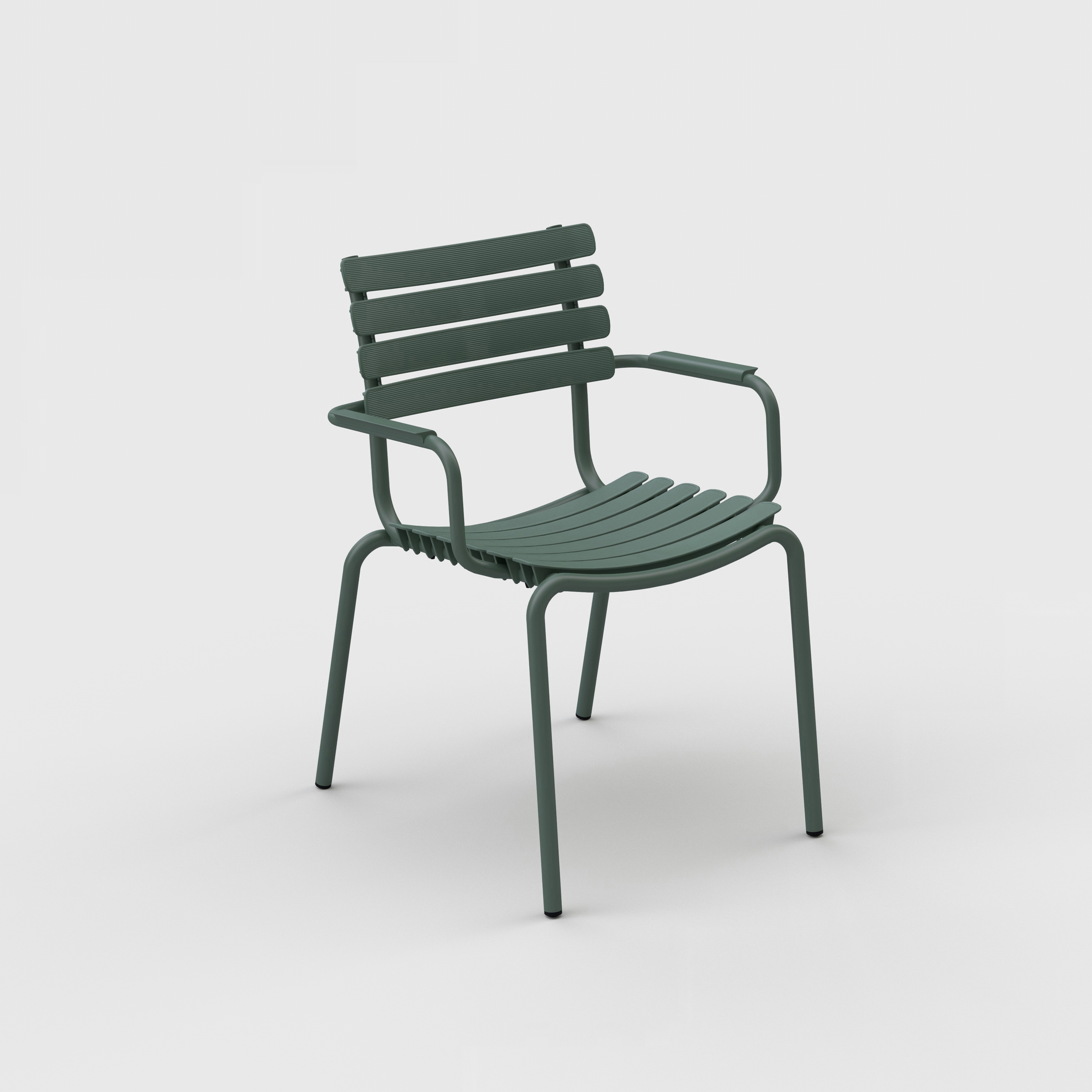 ReCLIPS | Dining Chair Olive Green with Aluminum armrests