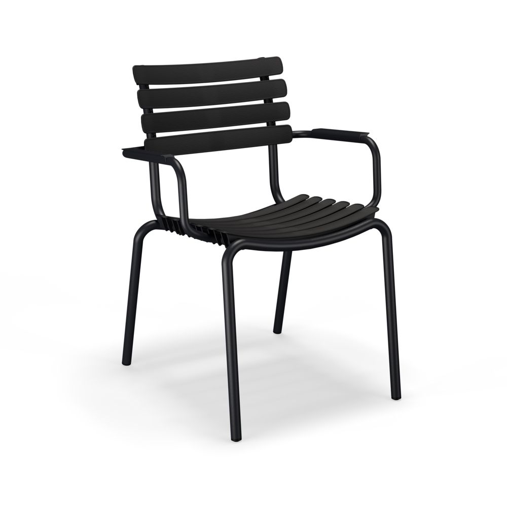 Vertoon produk ReCLIPS | Dining chair Black, aluminum armrests van vervaardiger HOUE