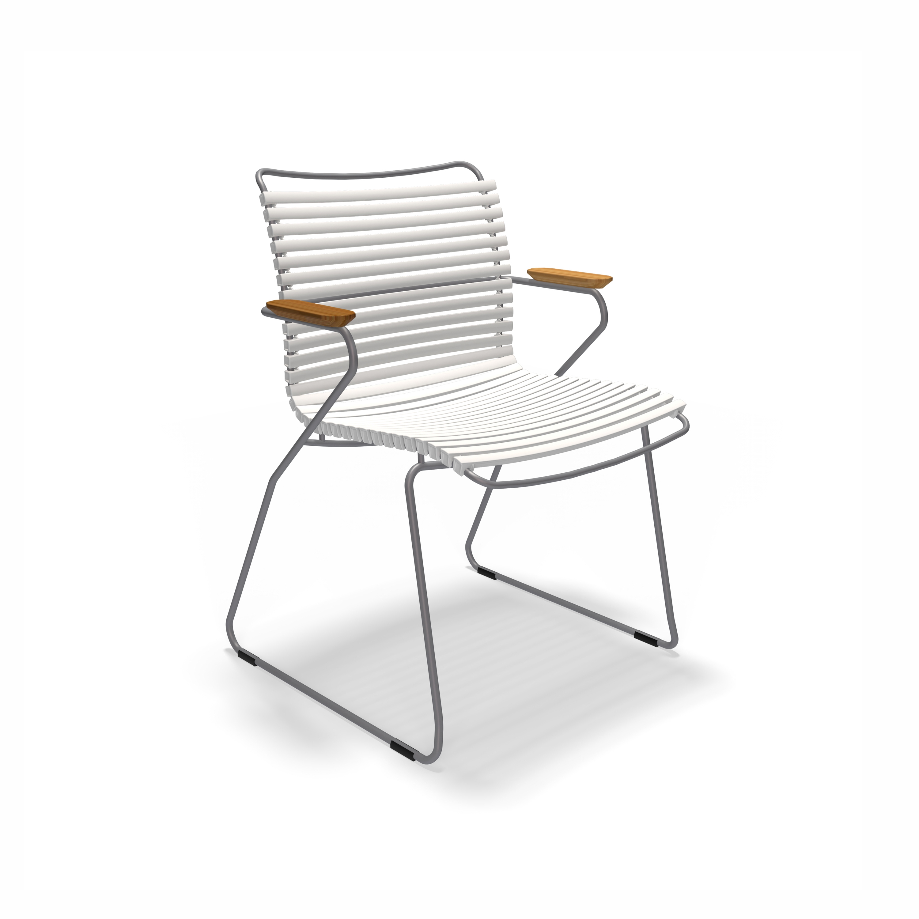 CLICK | Dining Chair Muted White with Bamboo armrests