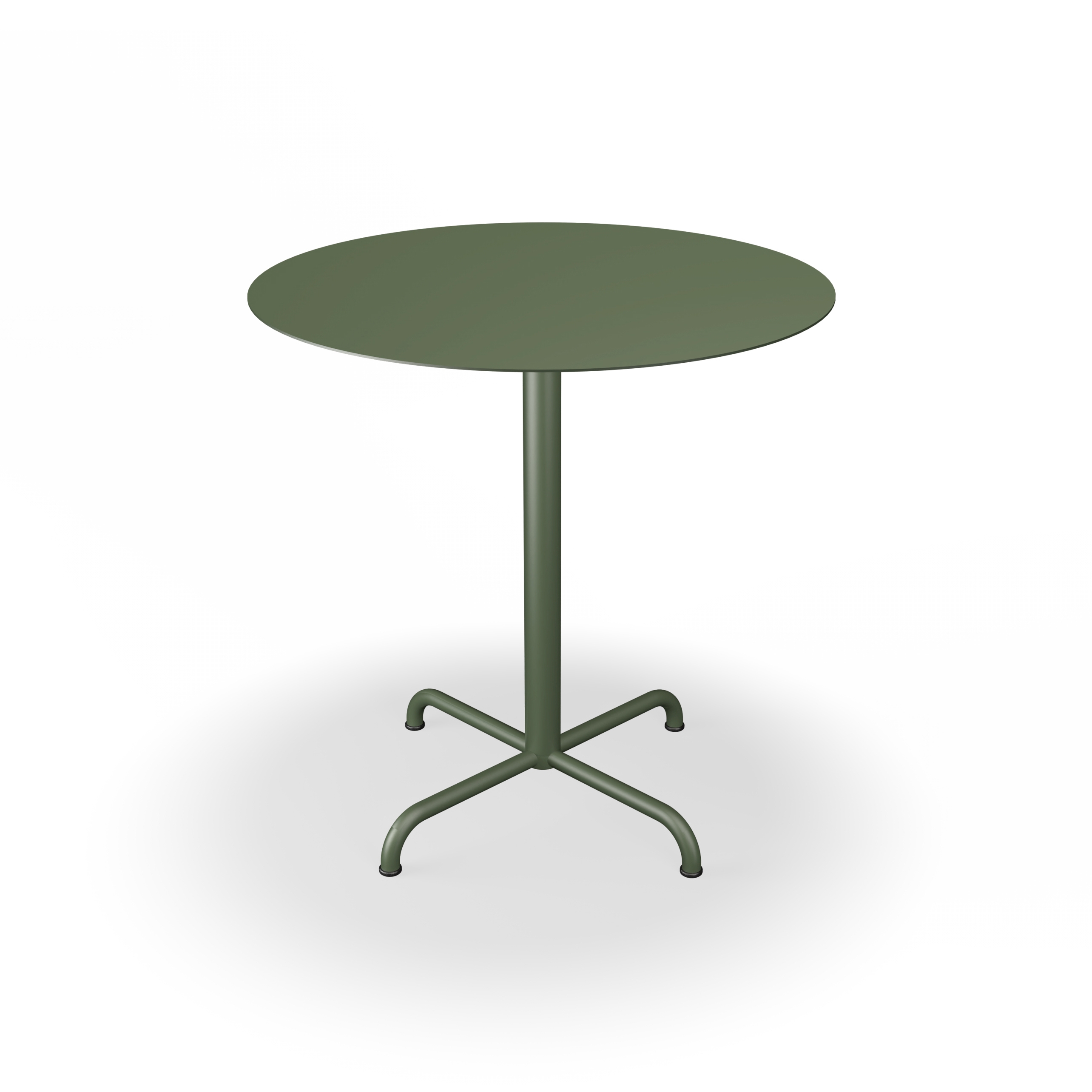 PICO | Café Table with 4 star base Ø74 cm Olive Green