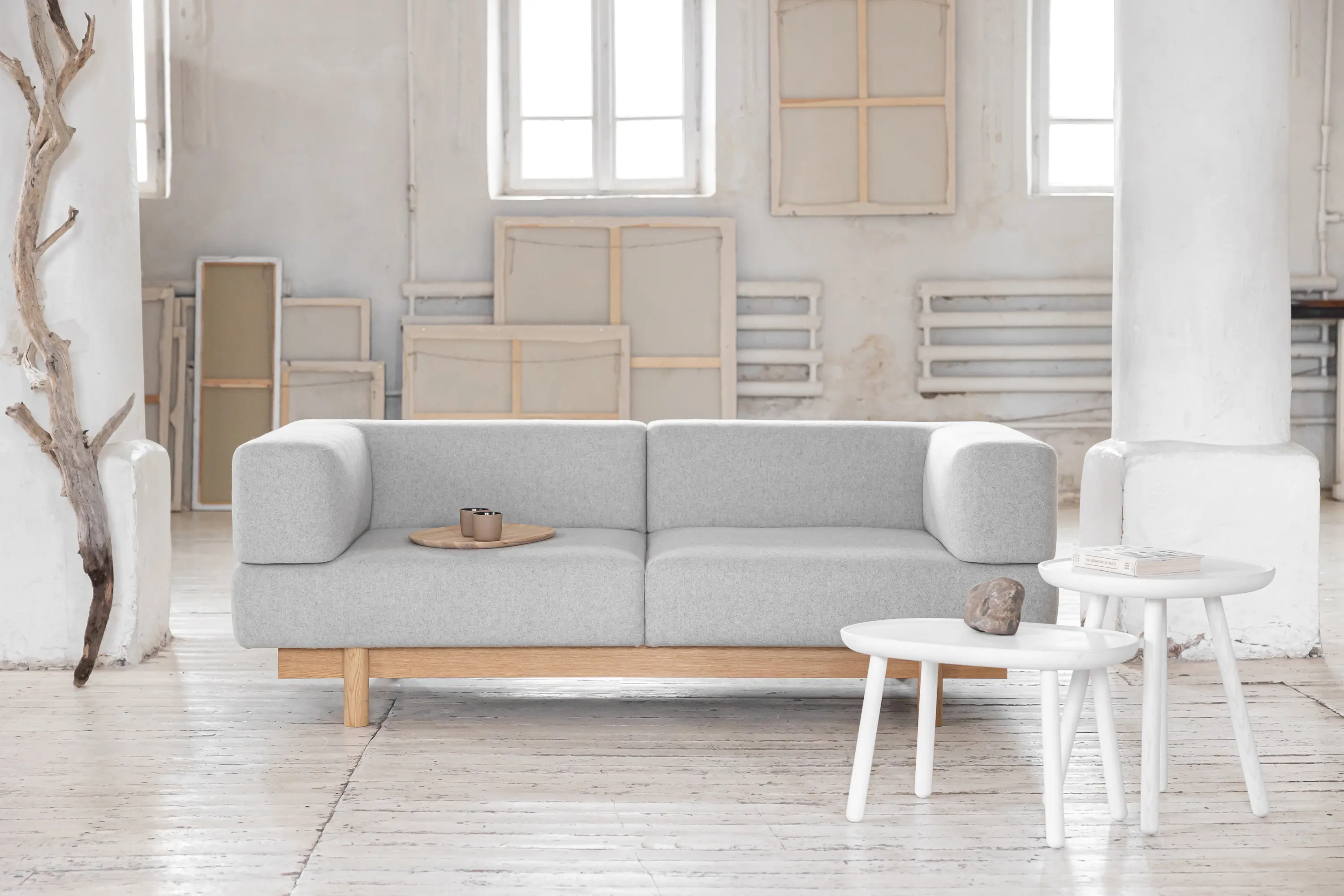 EMKO PLACE - Alchemist Sofa with Chaise Lounge, Grey/Audejas Floris, Left