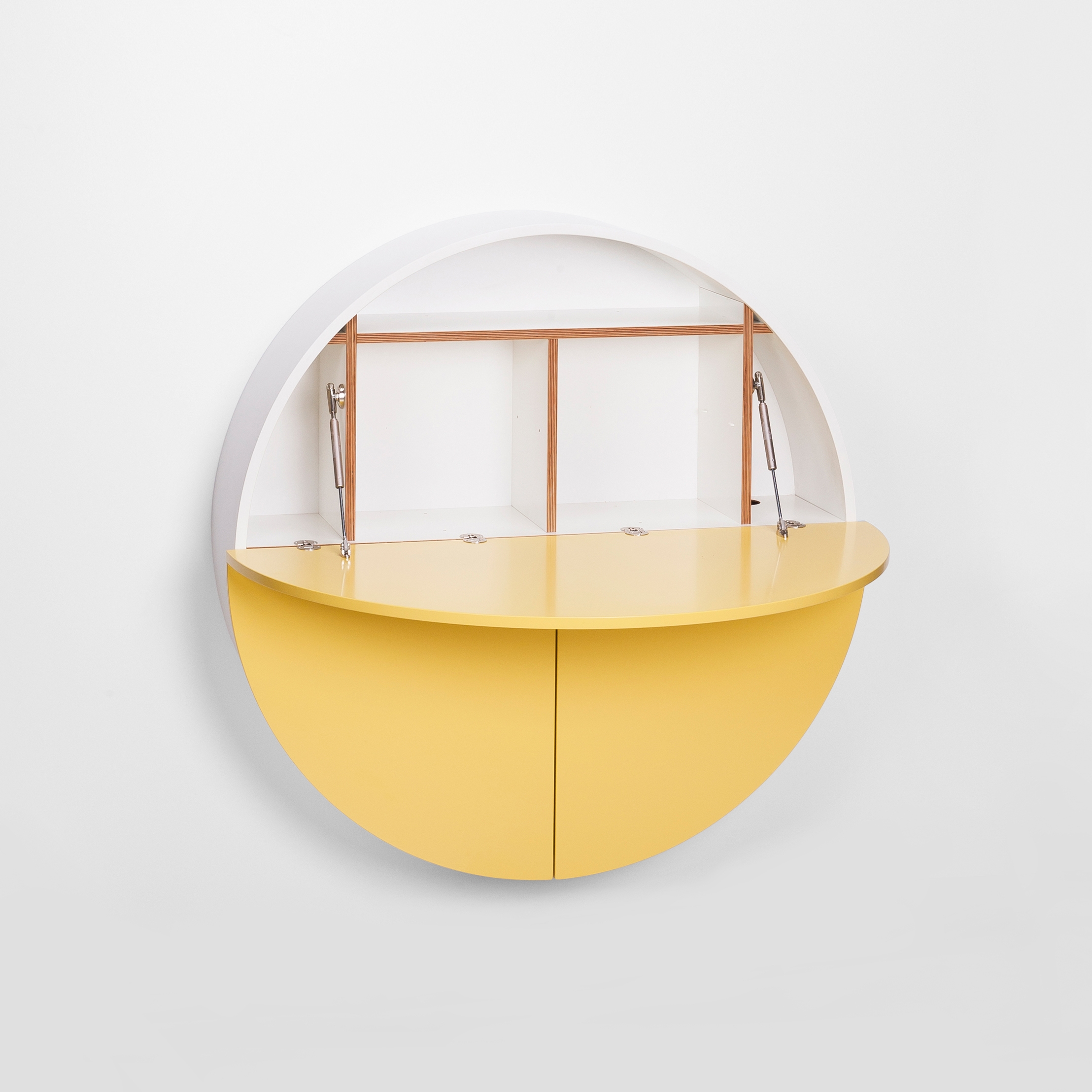 Pill Wandsekretär Multifunctional, weiß-gelb
