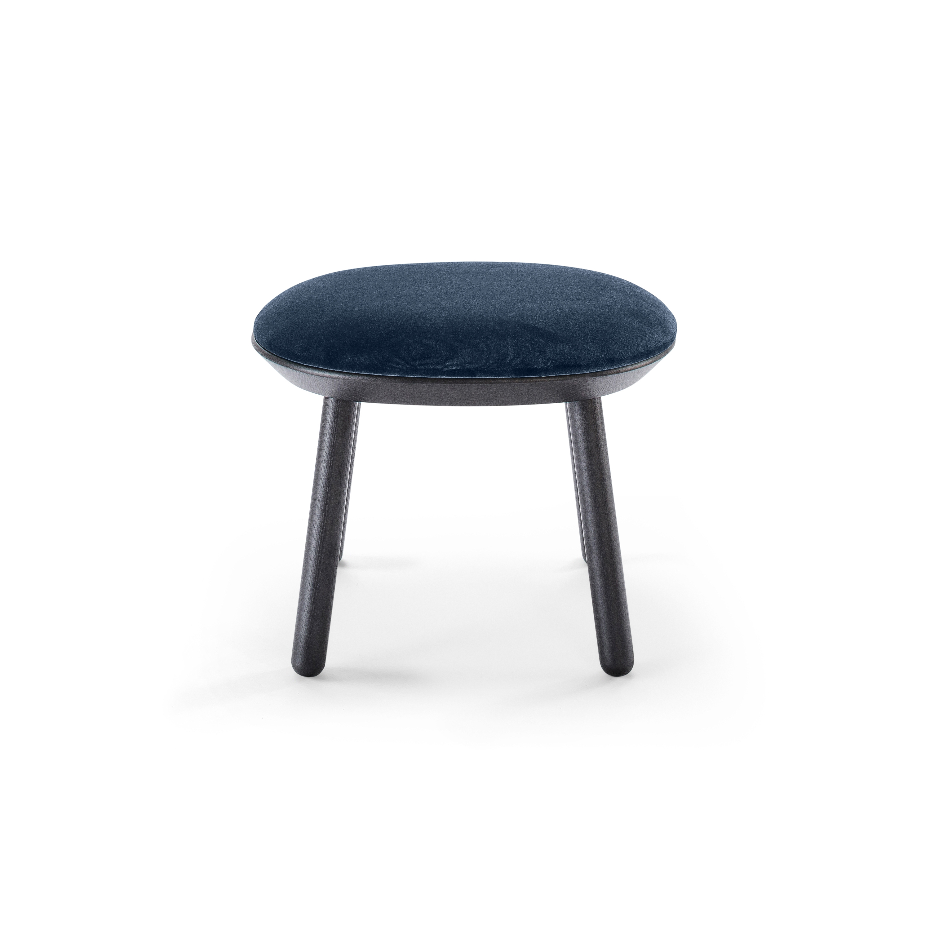Naïve Ottoman, blue, velour