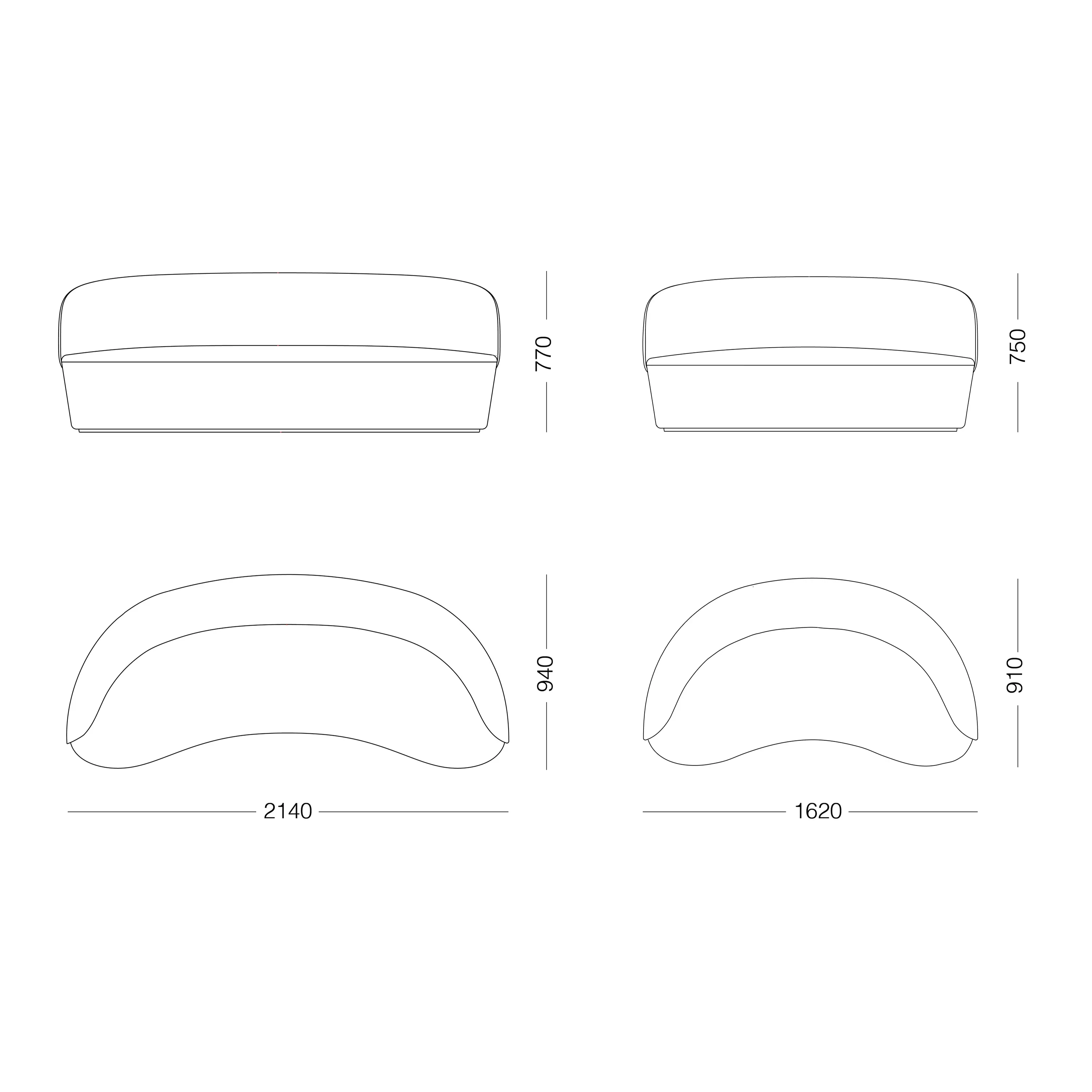 EMKO PLACE - Naïve sofa, three seater, beige