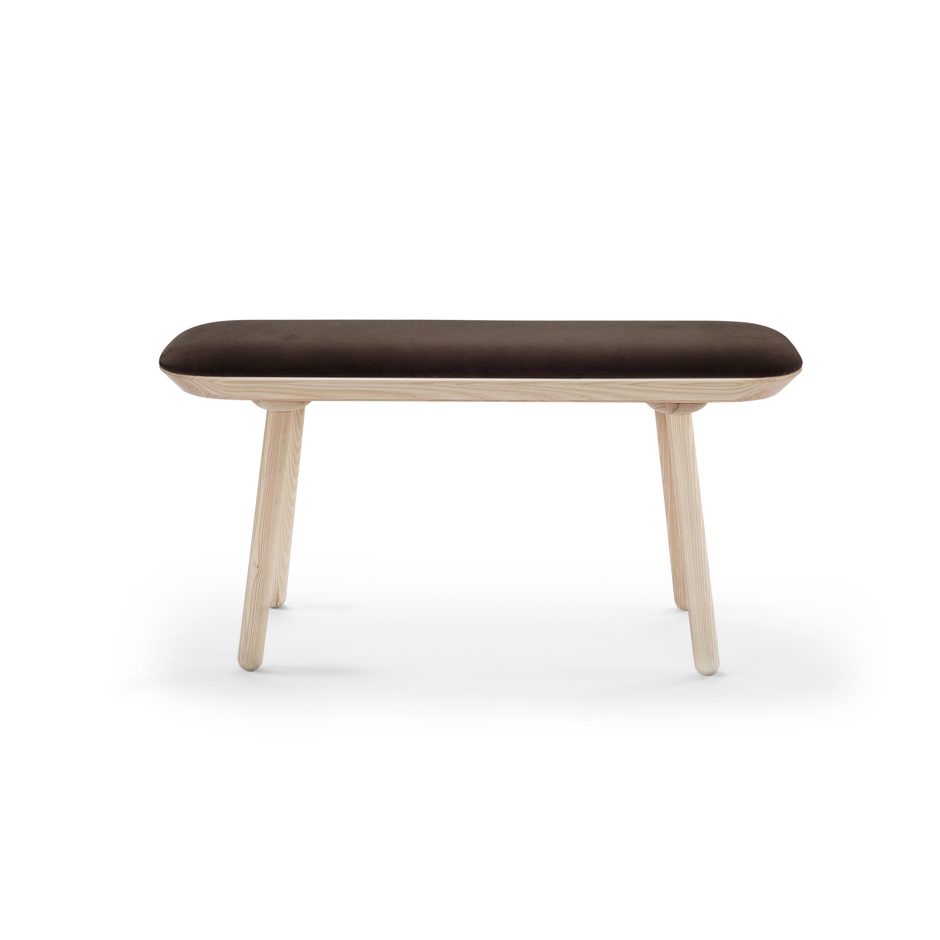 Naïve bench, 100 cm, brown, velour