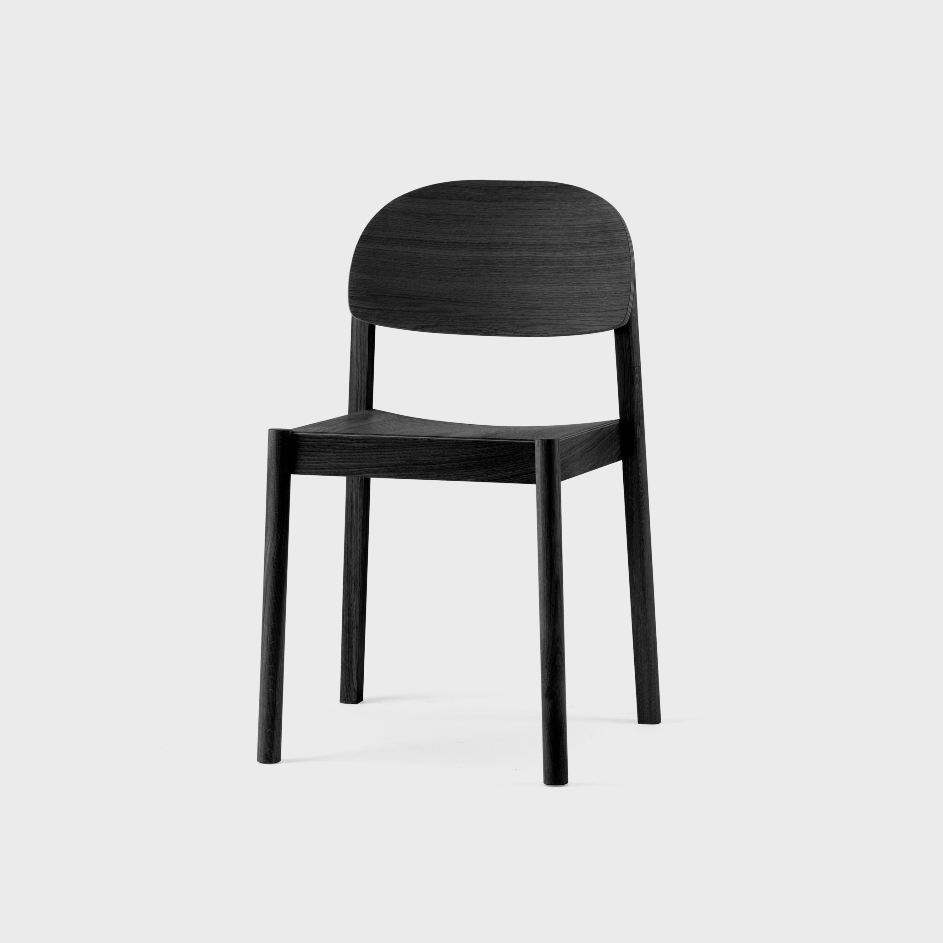 Citizen Chair, oval backrest, oak, black paint