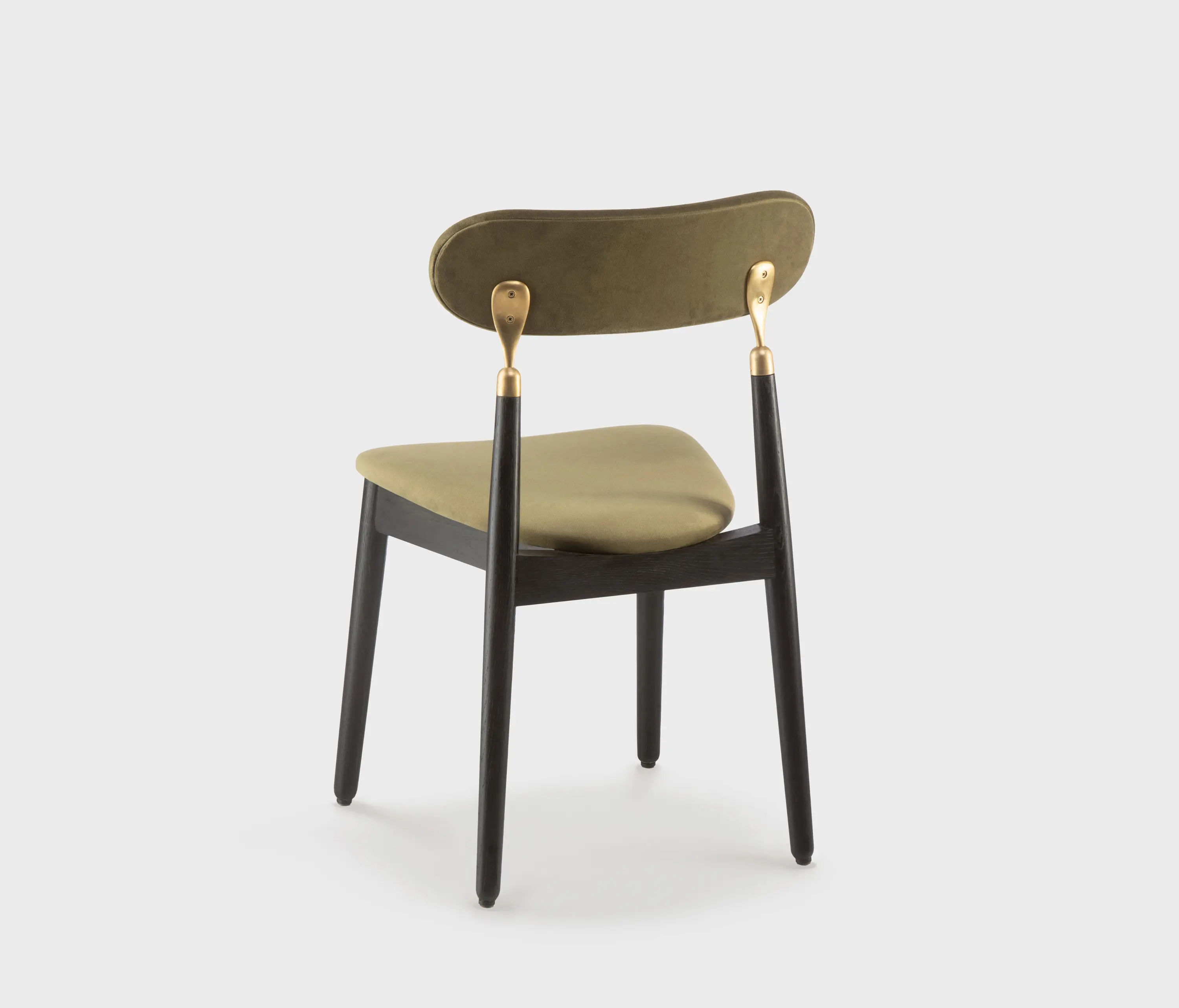 EMKO PLACE - 7.1 Chair, black painted oak frame, green Textum Avelina velour fabric
