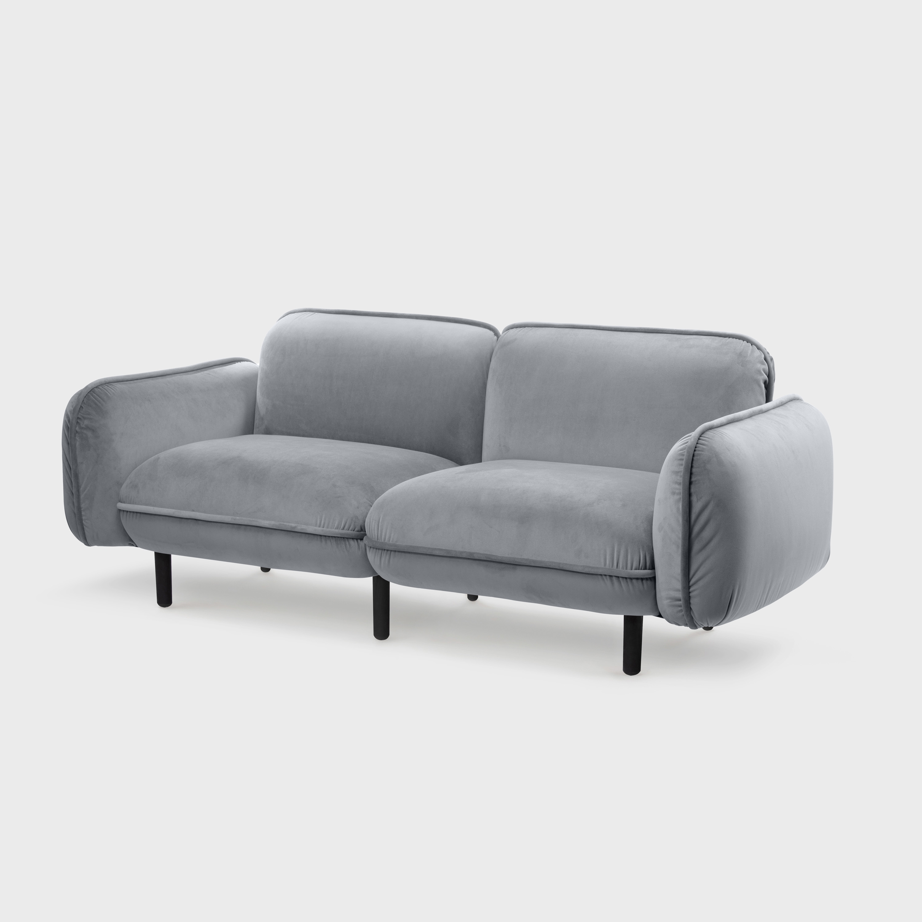 Bean Sofa 2-seater, grey Textum Avelina velour fabric