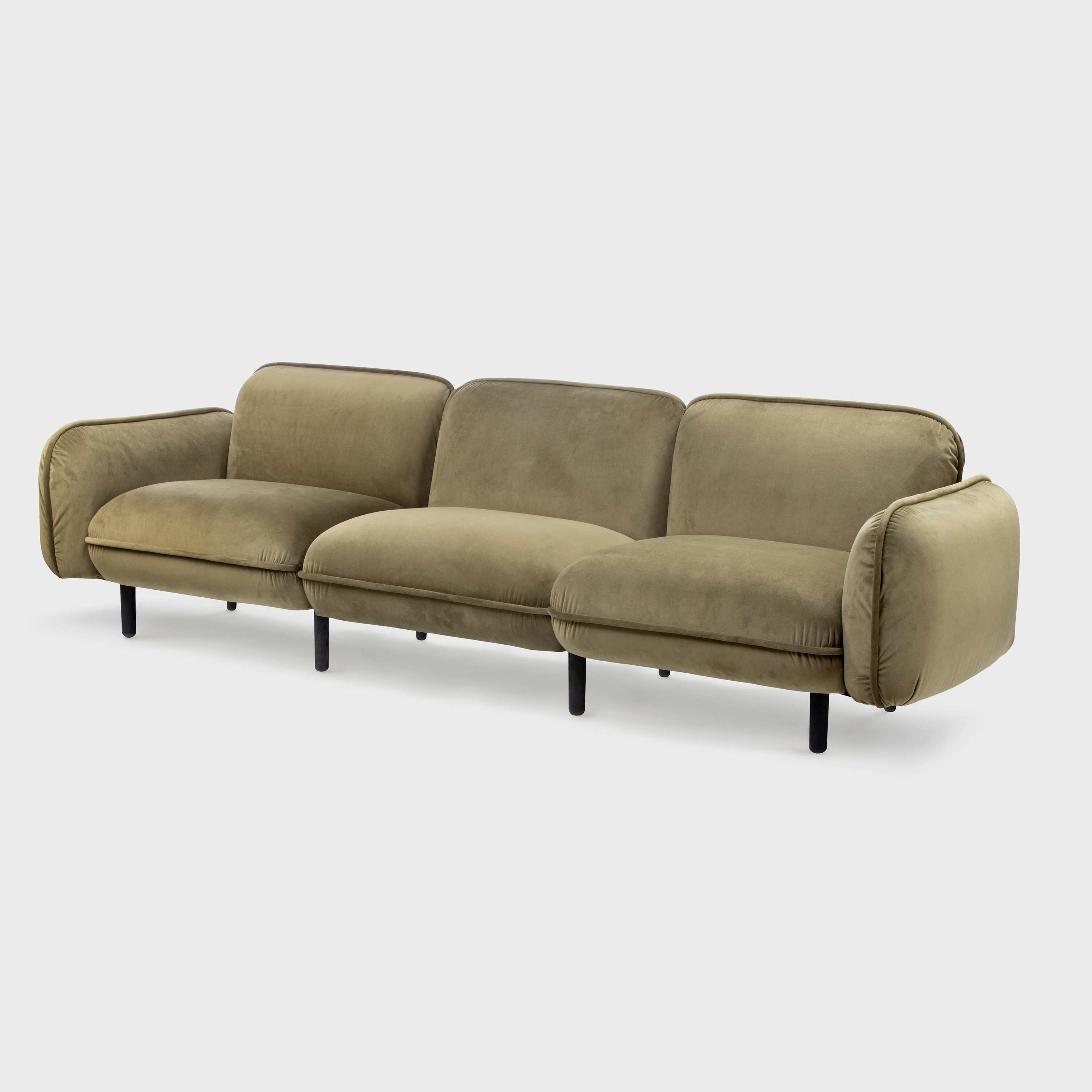 Bean Sofa 3-seater, green Textum Avelina velour fabric