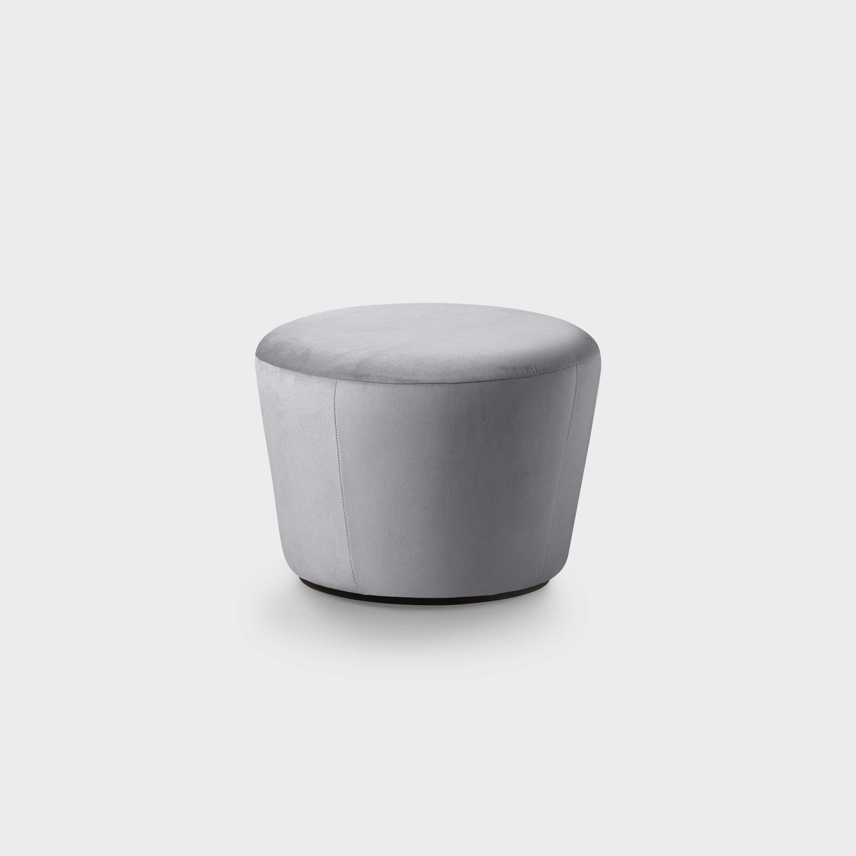 Naïve Pouf, D520, grauer Veloursstoff Textum Avelina