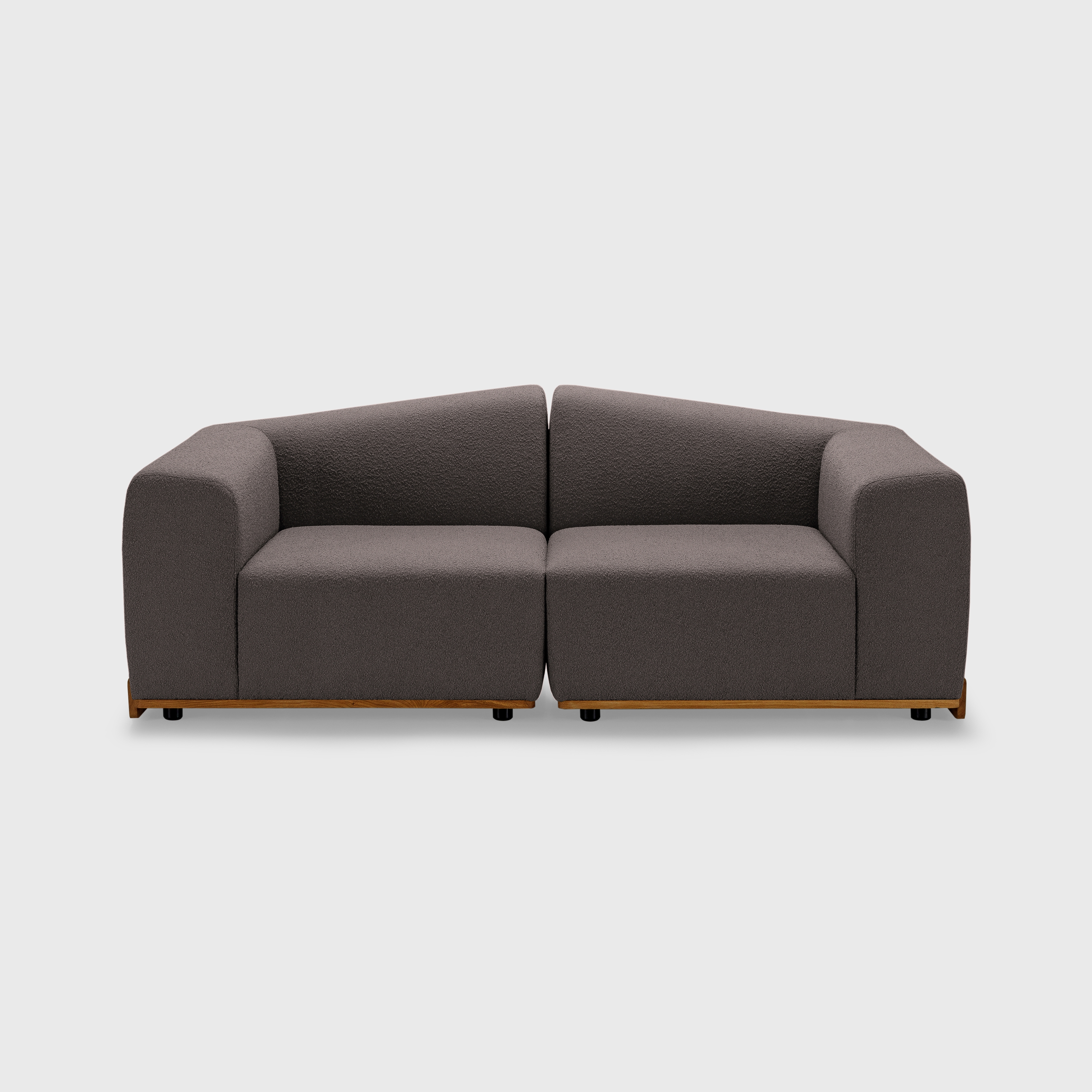 Saler Sofa, 2-seater, dark grey, Symphony Mills Copenhagen fabric