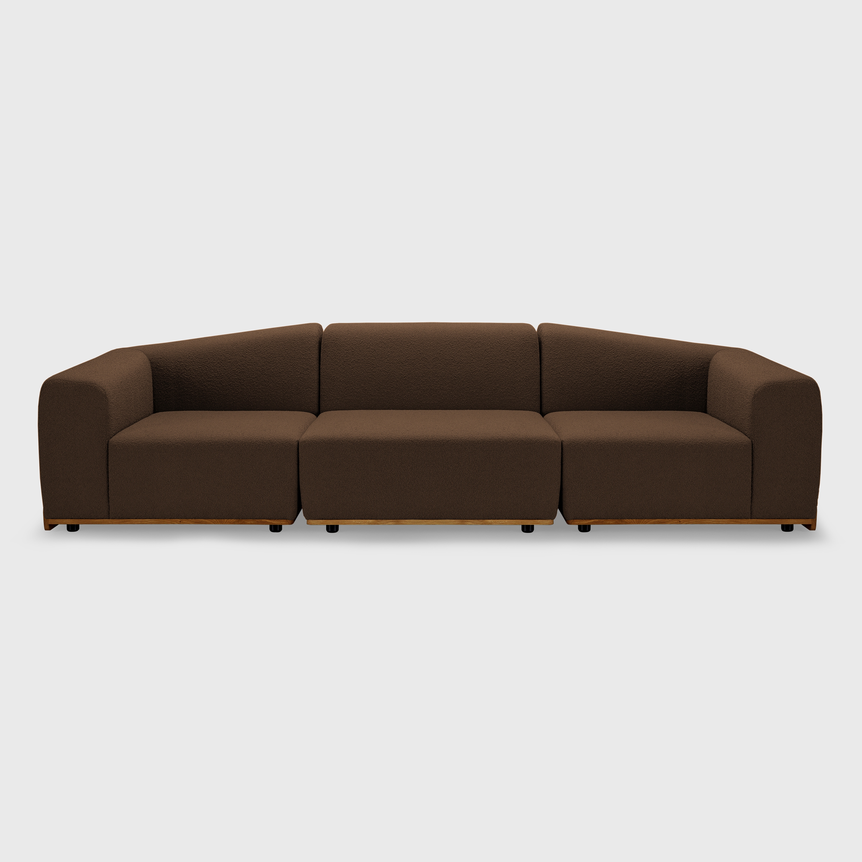 Saler Sofa, 3-seater, chocolate, Symphony Mills Copenhagen fabric