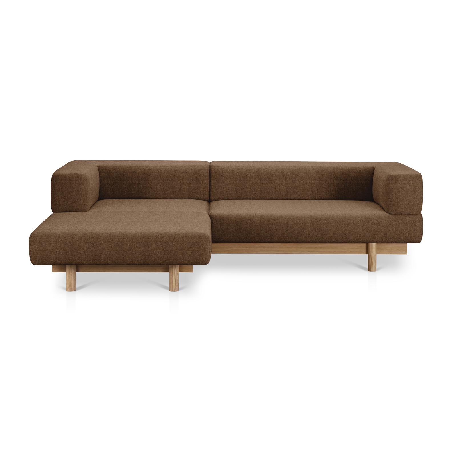 Alchemist Sofa with Chaise Lounge, Brown/Camira, Left