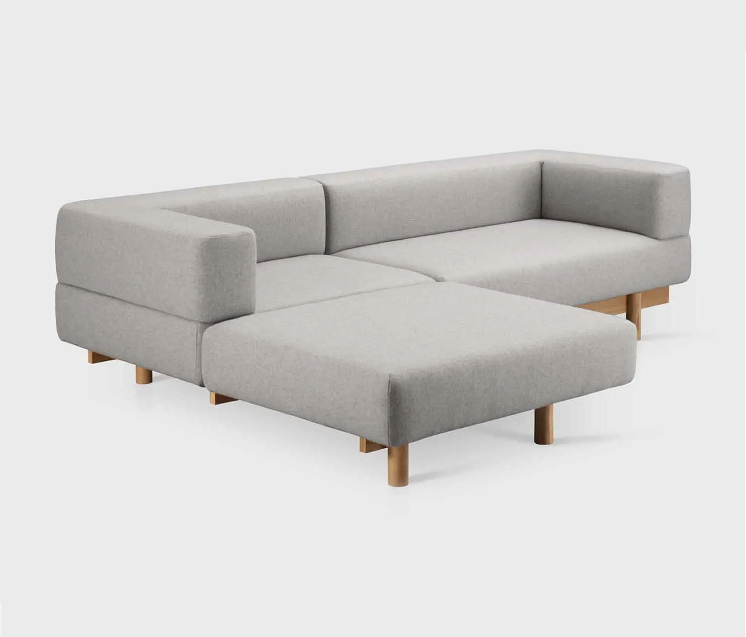 EMKO PLACE - Alchemist Sofa with Chaise Lounge, Grey/Audejas Floris, Left