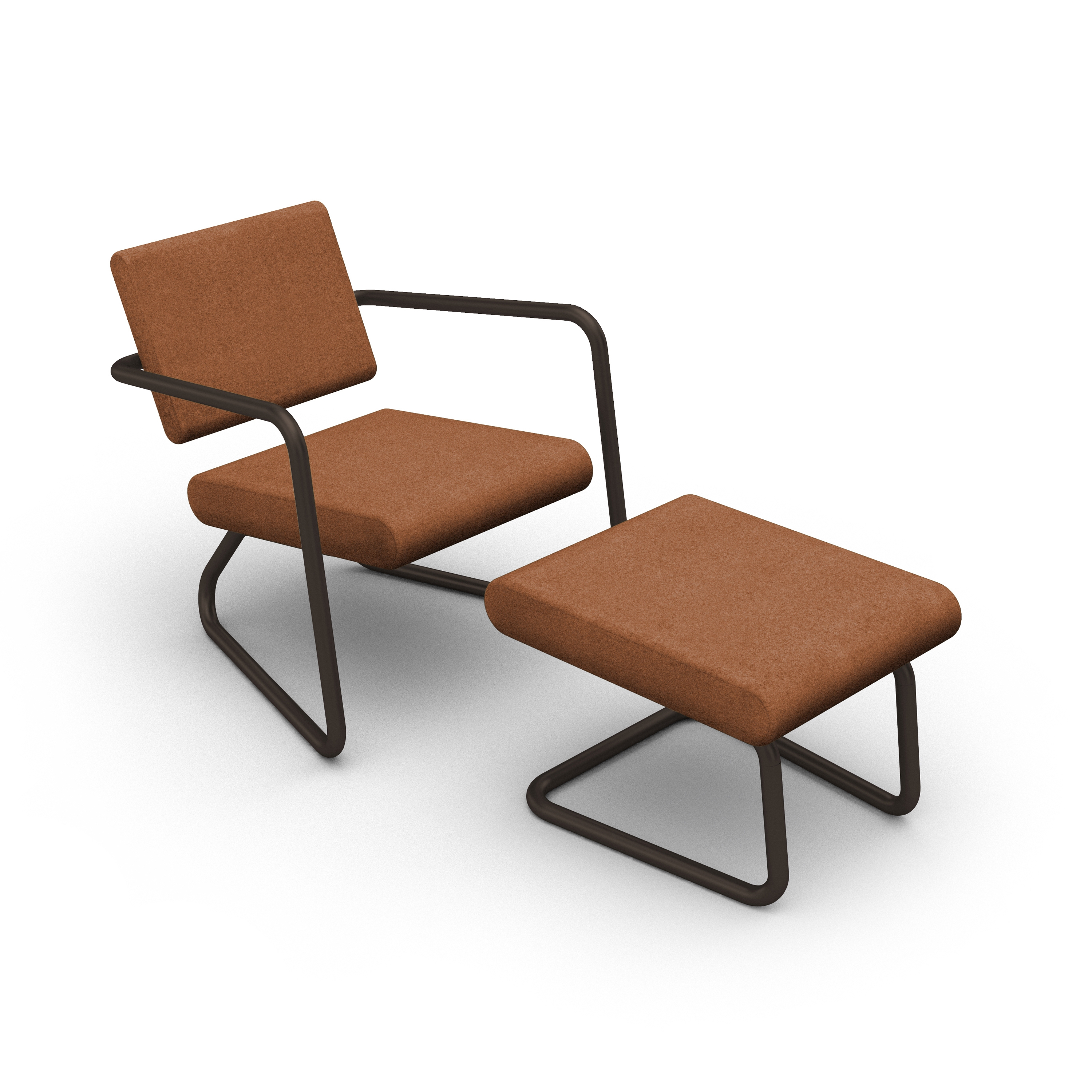 Steeler armchair with ottoman