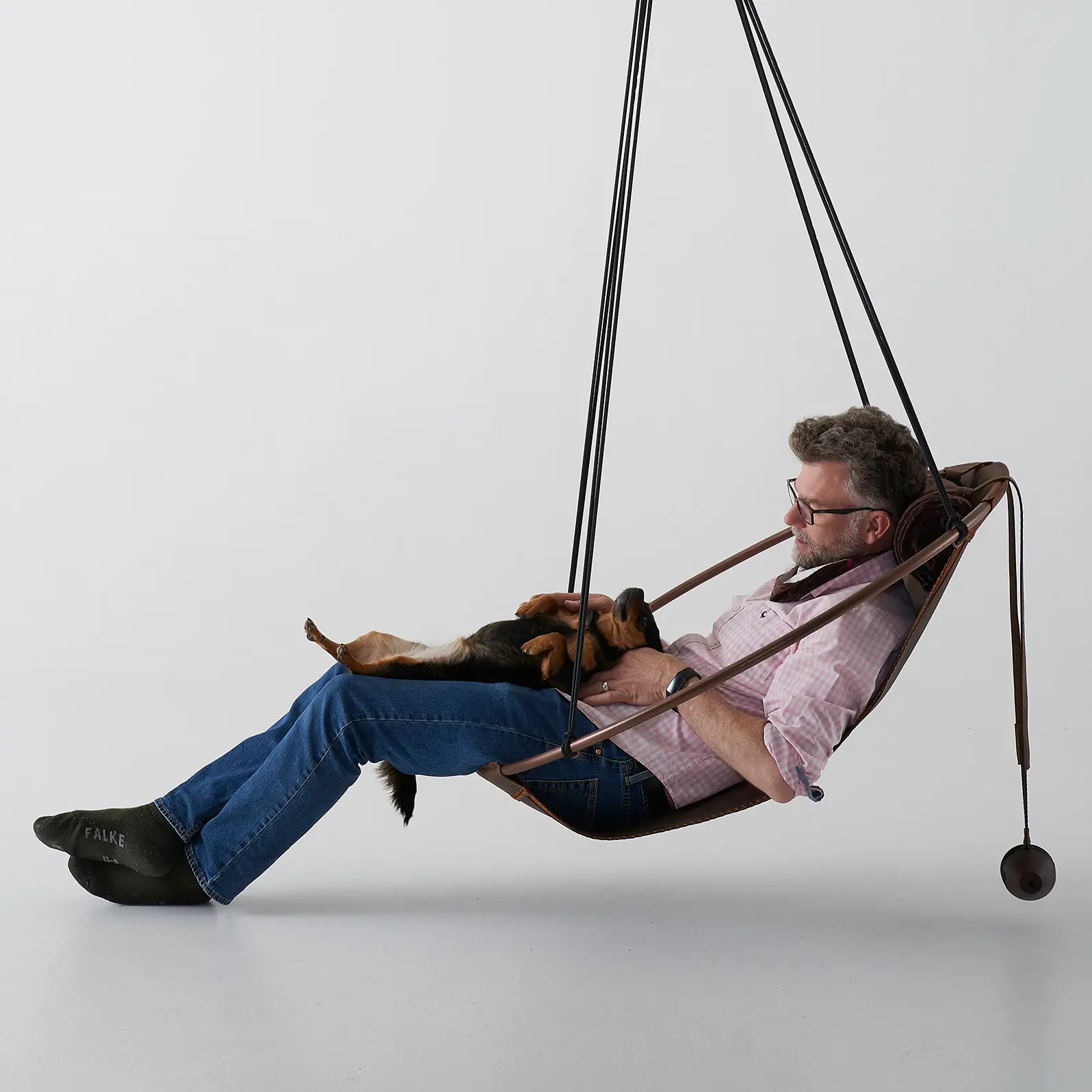 Studio Stirling - Sling Hanging Chair - Oil Tan Leather