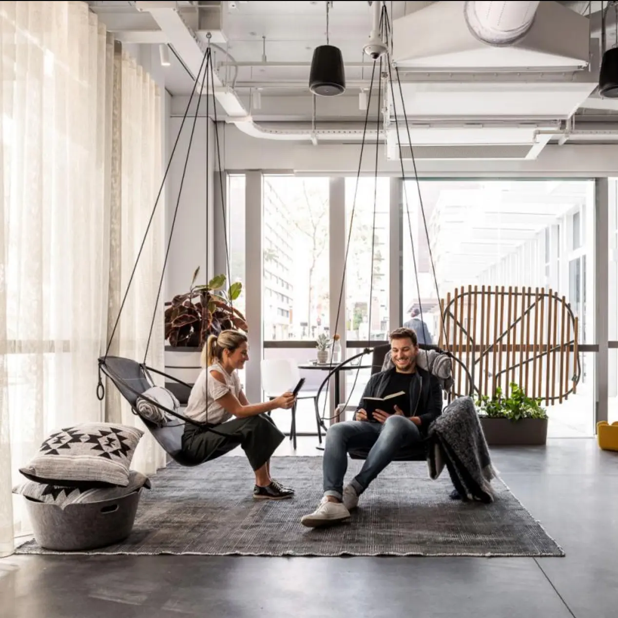 Studio Stirling - Sling Hanging Chair - Thick Leather Black