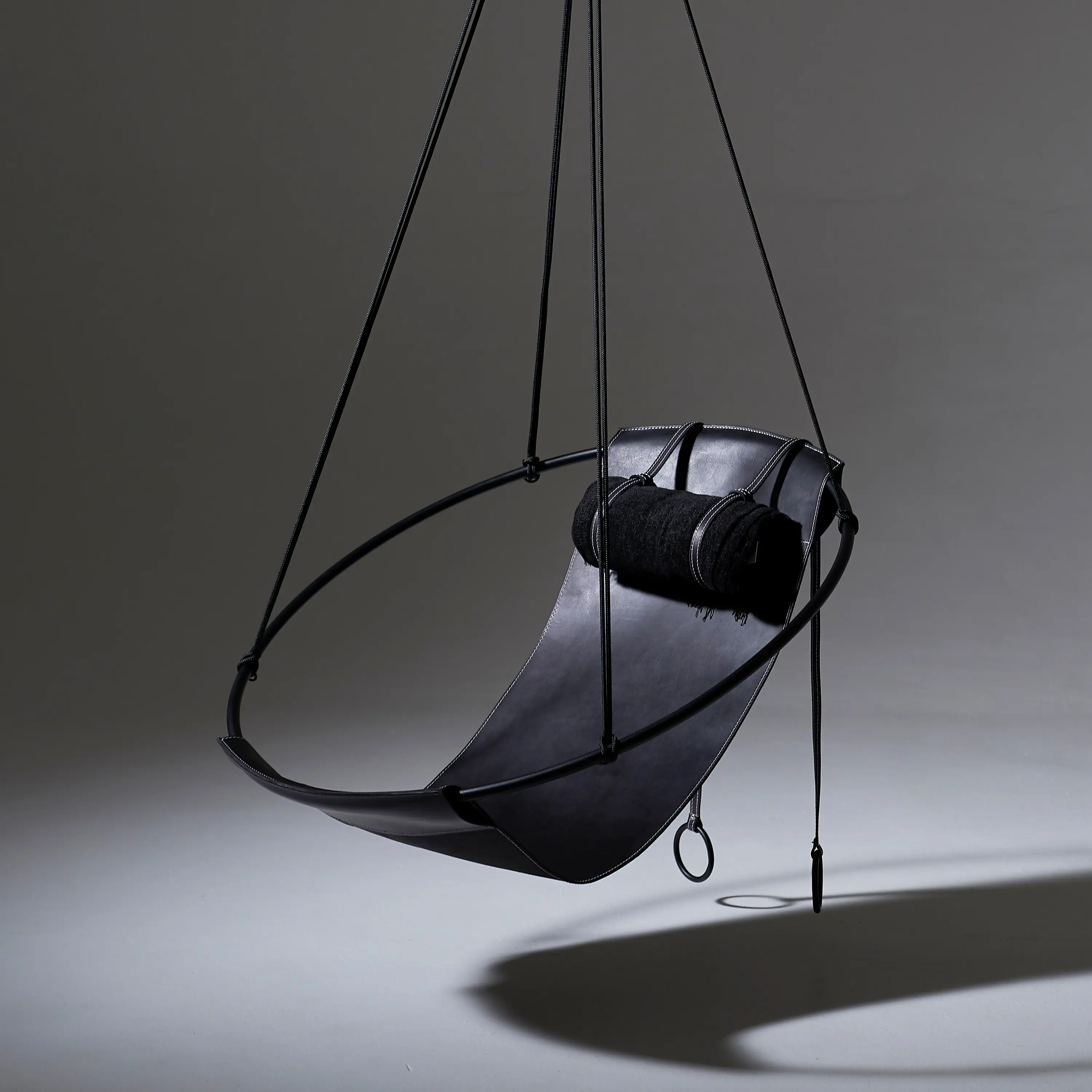 Studio Stirling - Sling Hanging Chair - Thick Leather Black