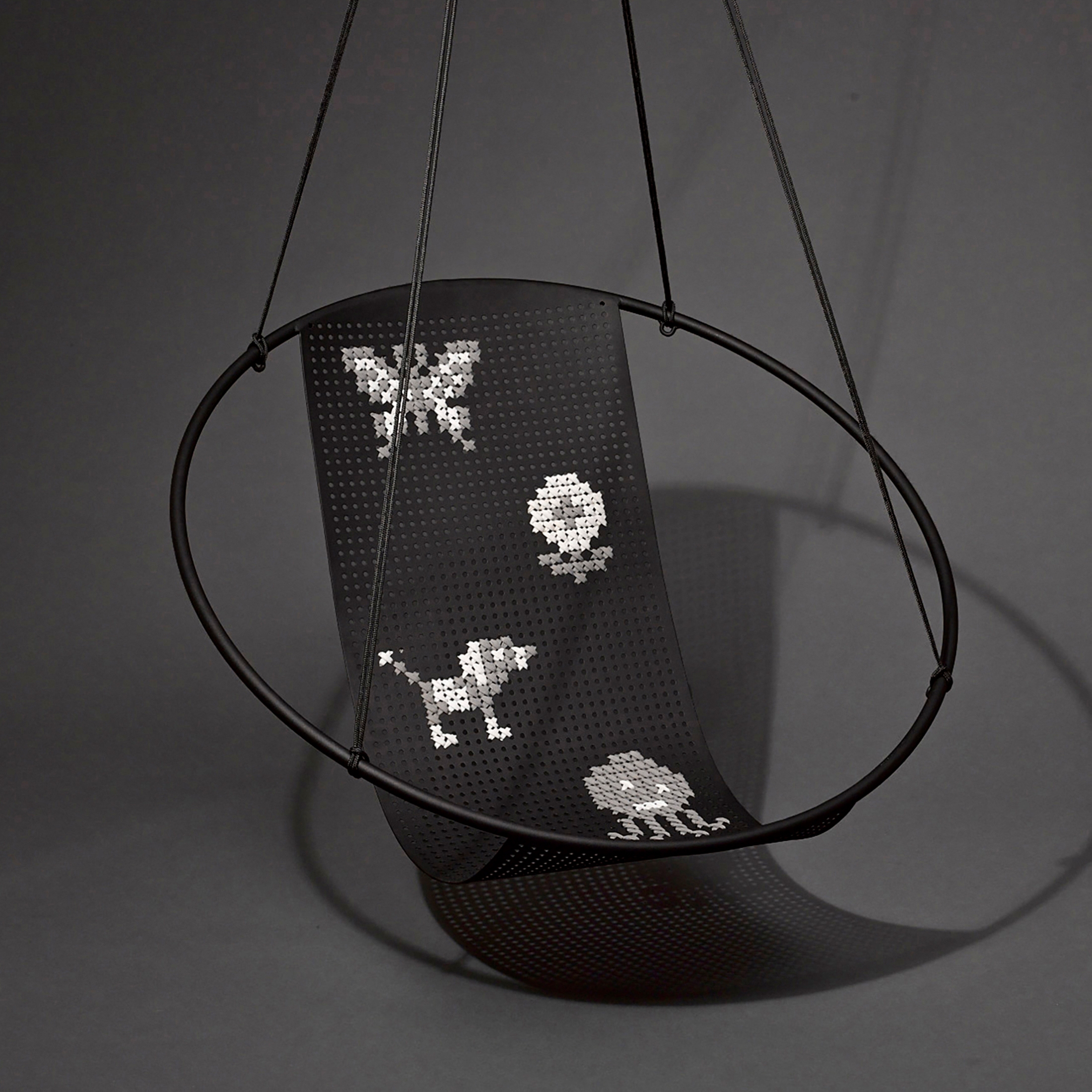 Display product Embroidery Hanging Chair Swing Seat ICONS from manufacturer Studio Stirling