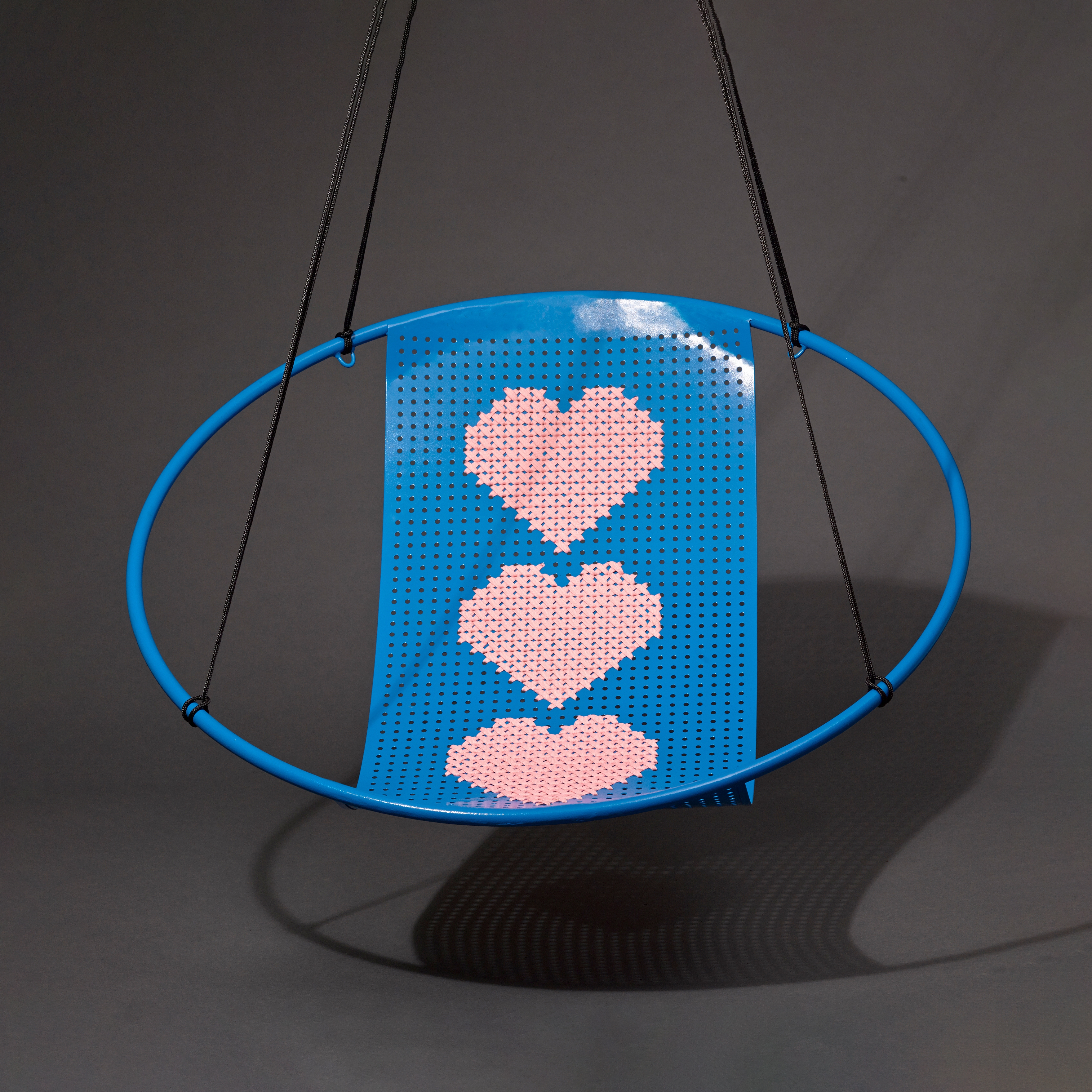 Display product Embroidery Hanging Chair Swing Seat HEARTS from manufacturer Studio Stirling