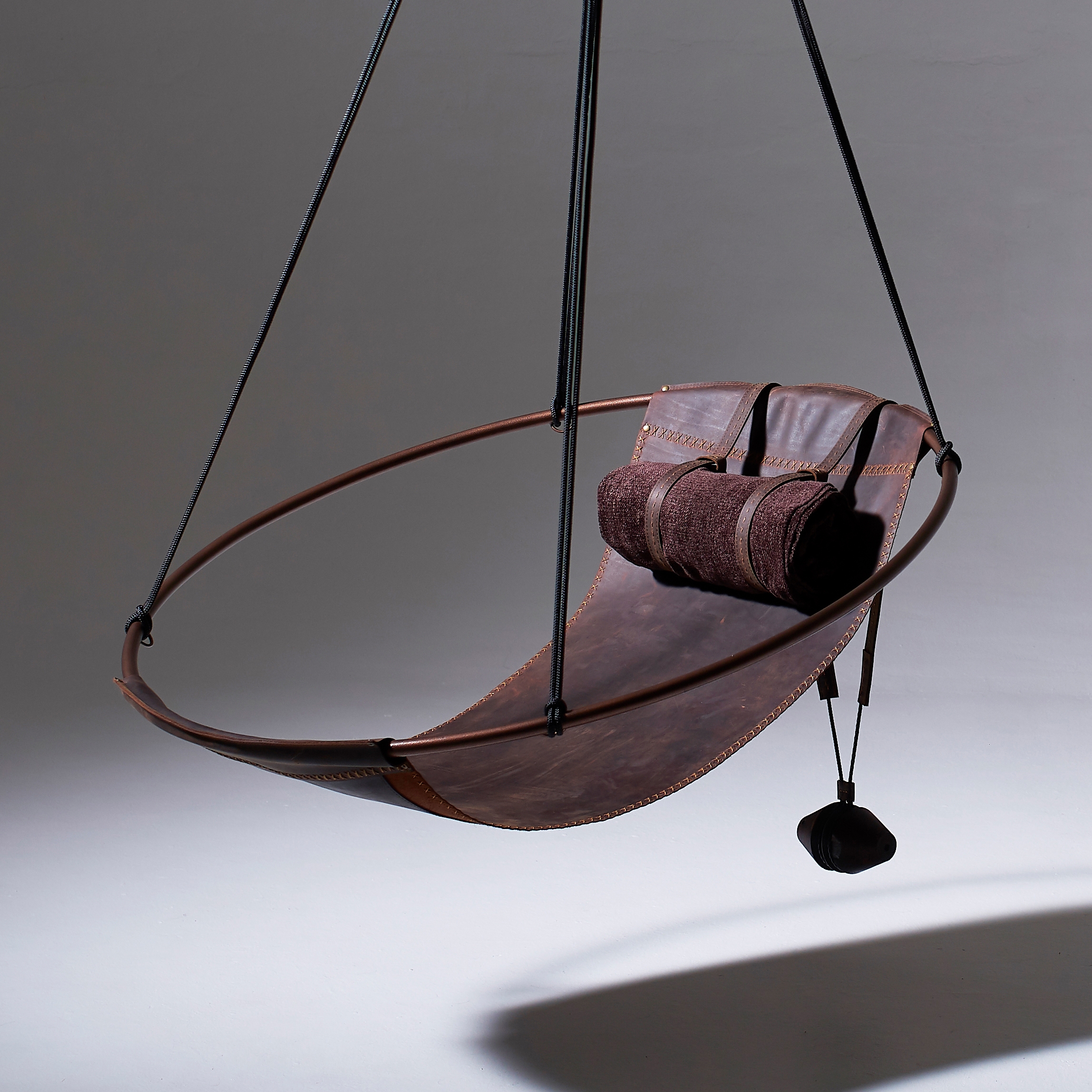 Display product Sling Hanging Chair - Oil Tan Leather from manufacturer Studio Stirling