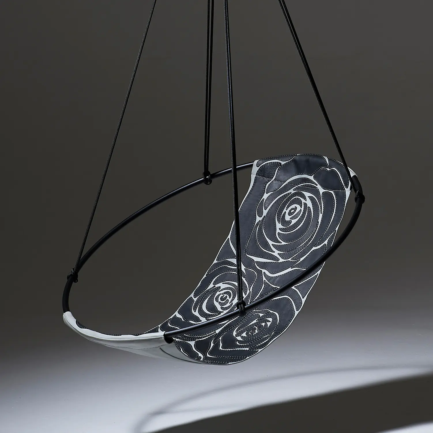 Studio Stirling - Sling Hanging Chair - Rose Hand-Stiched Black