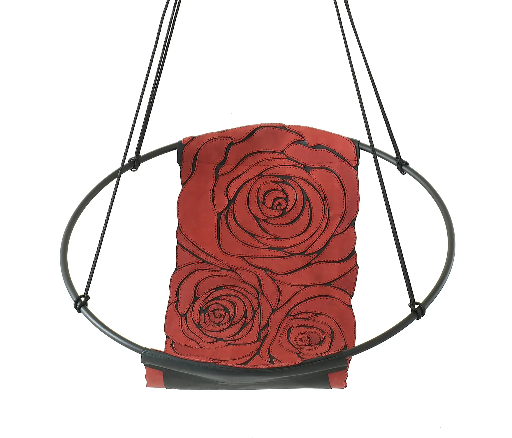 Studio Stirling - Sling Hanging Chair - Rose Hand-Stiched Red