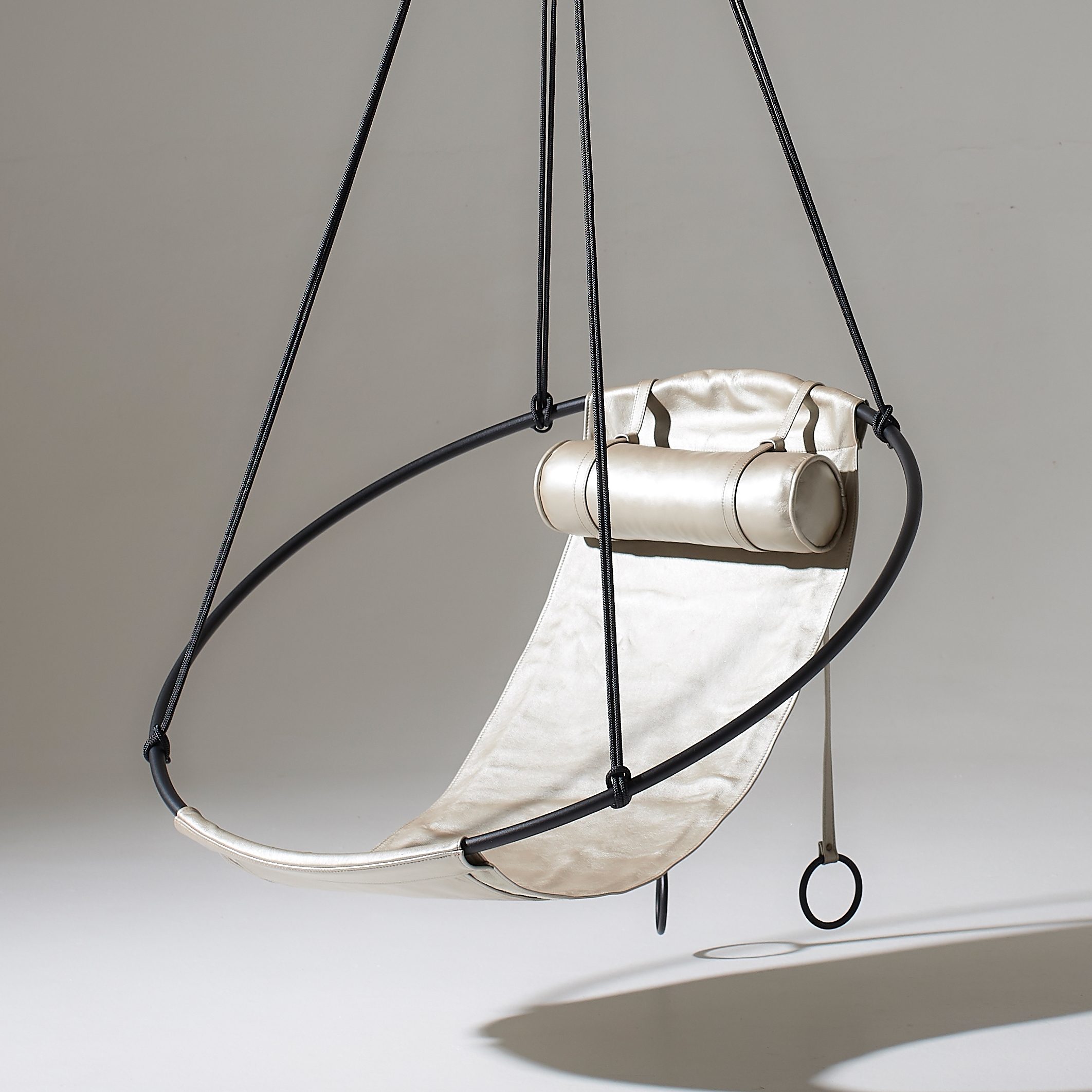 Sling Hanging Chair - Soft Leather Gold