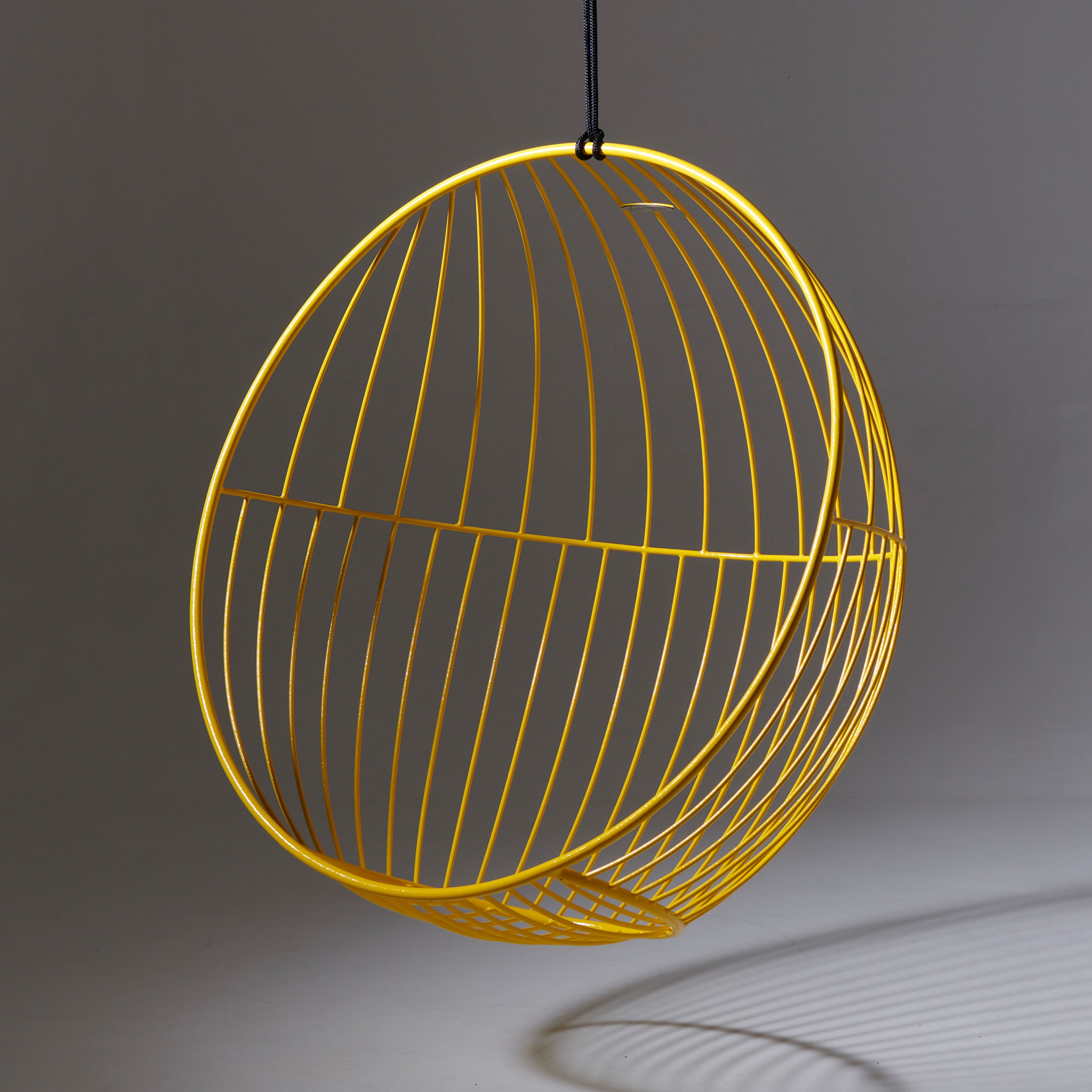 Bubble Hanging Chair Swing Seat - Lined Pattern - YELLOW