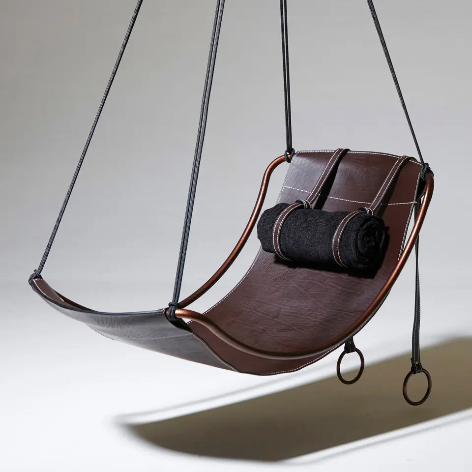 Studio Stirling - Sling Slim Leather Hanging Chair