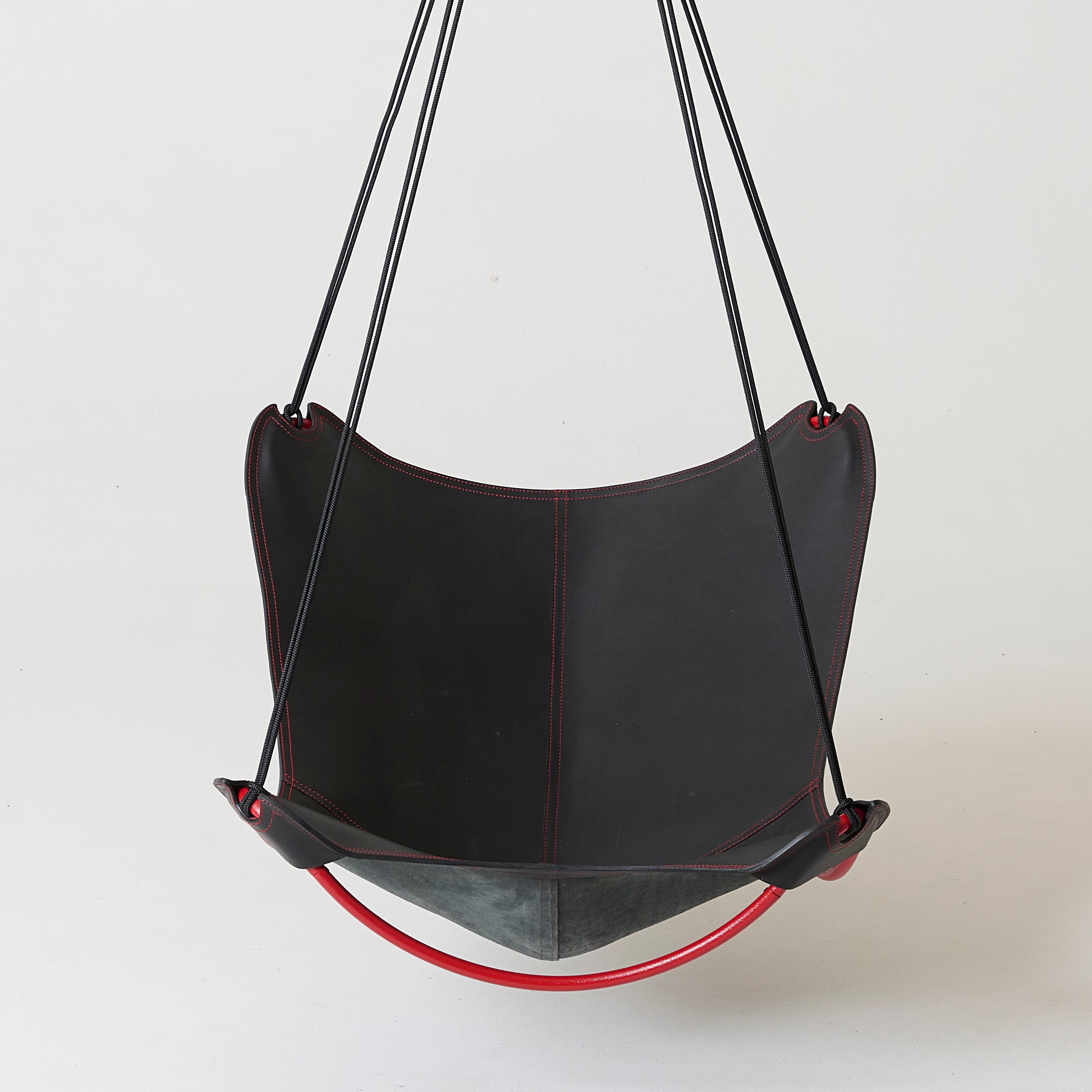 Butterfly Hanging Chair Black with Red Frame