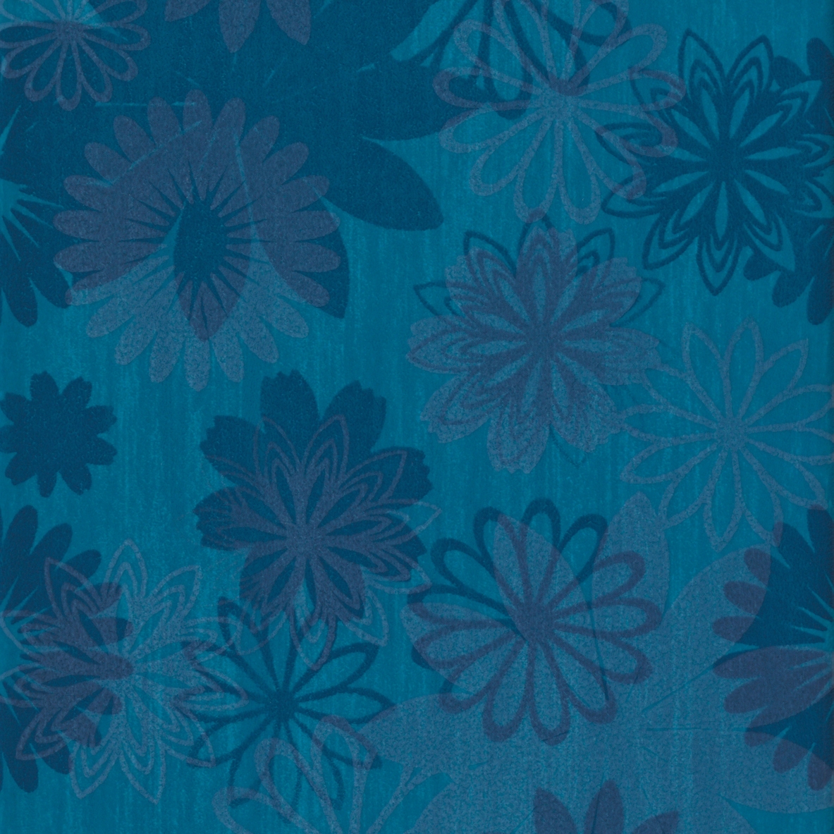 Pennellato Blu Inserto Floreale
