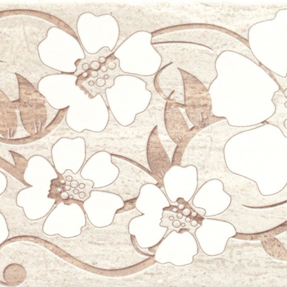 Afficher le produit Misty Beige Flowers Inserto du fabricant ASCOT CERAMICHE