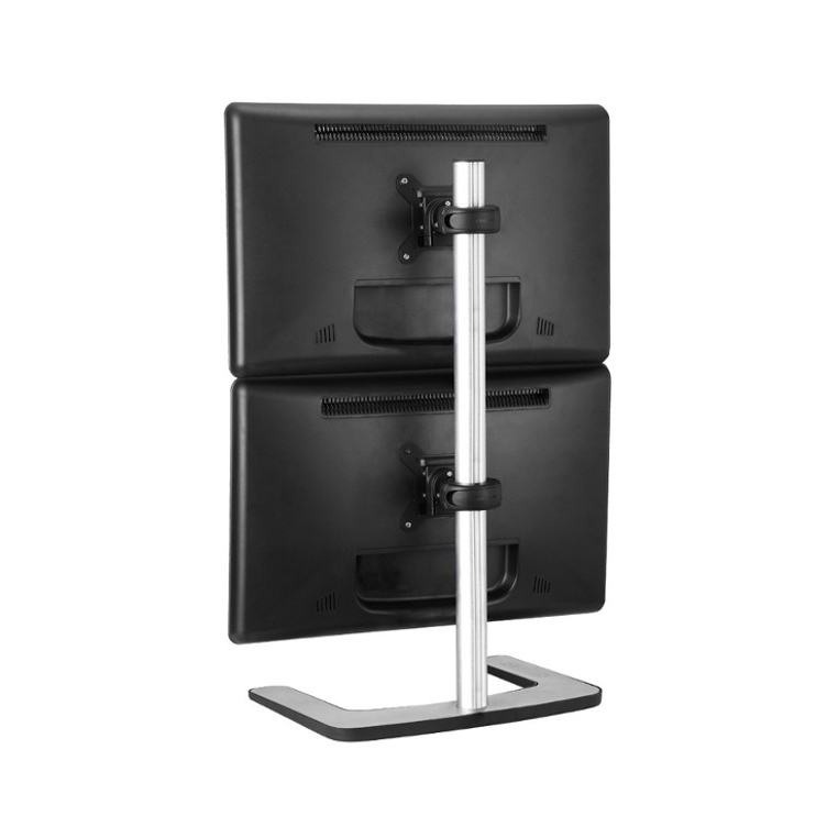 Display product Set & Forget | Dual Display Vertical Mount with a Freestanding Base VFS-DV from manufacturer Atdec